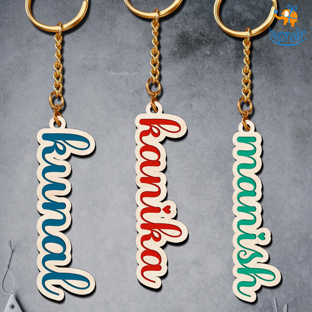 Chitra Chaya Personalized Wooden Keychain | COD Not Available - view 3
