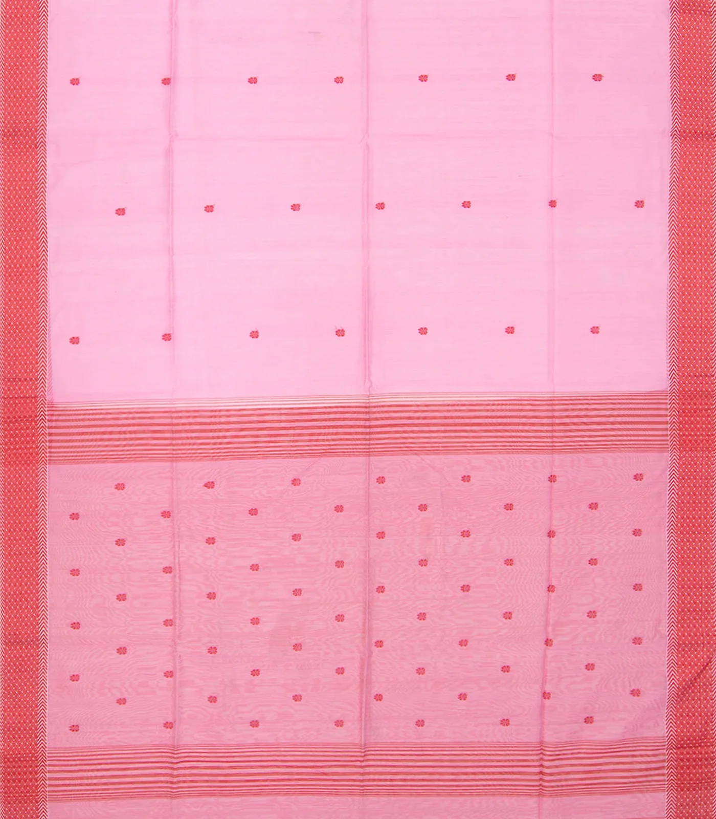 RmKV Baby Pink Handloom Silk Cotton Saree With Flower Motifs-Baby Pink - view 2