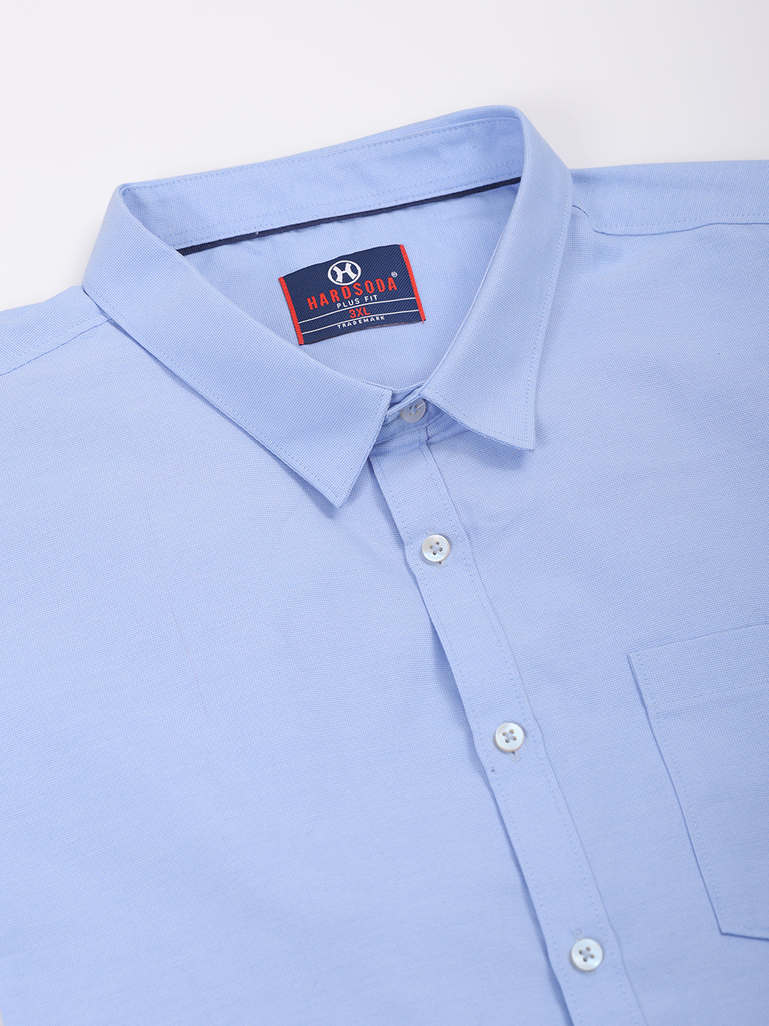 HARDSODA Men's Plus Size Blue Regular Fit Solid Formal Shirt - view 7