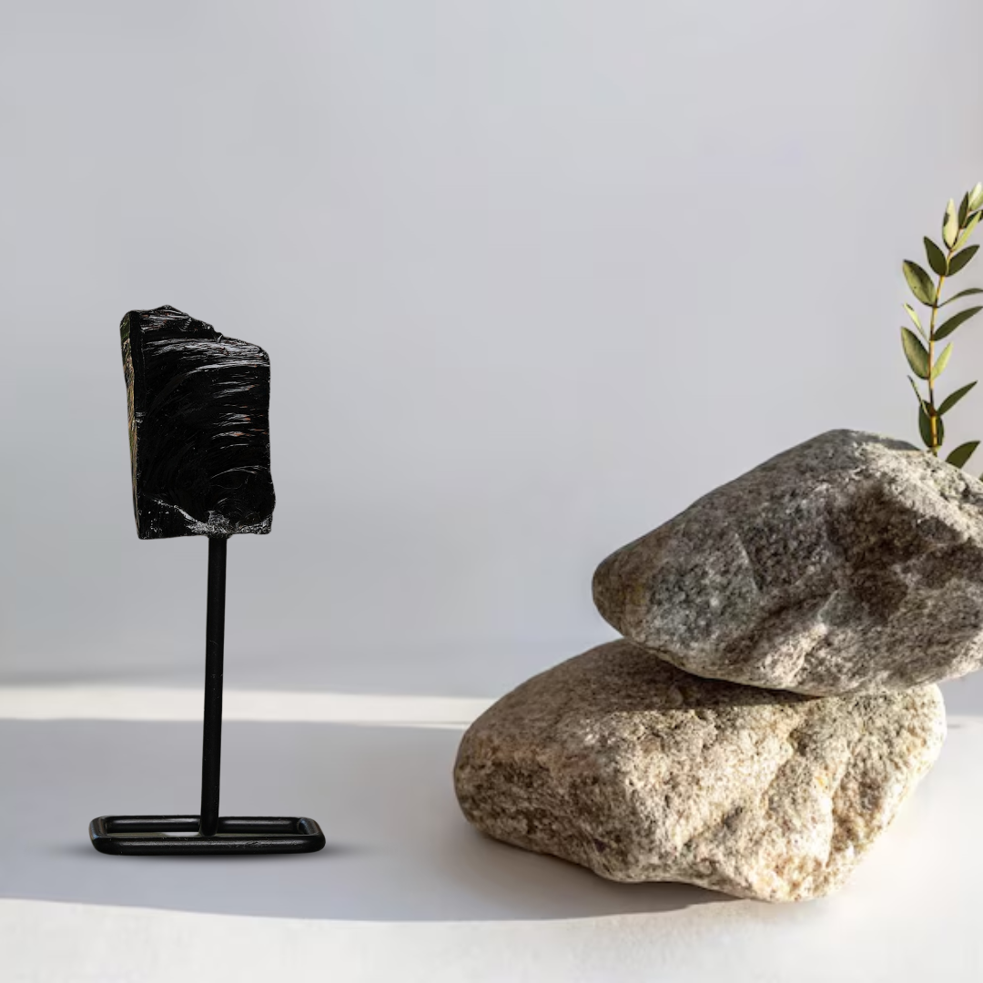 Gemsmantra Black Obsidian Raw Stone Stand - view 2