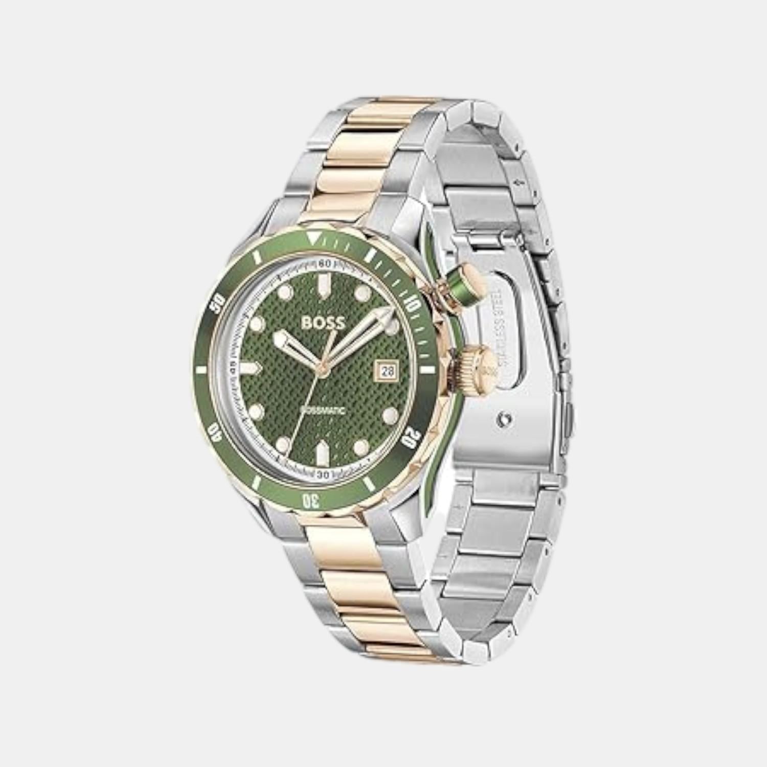 Bossmatic Men Automatic Green Dial Analog Stainless Steel Watch 1514181 - view 2