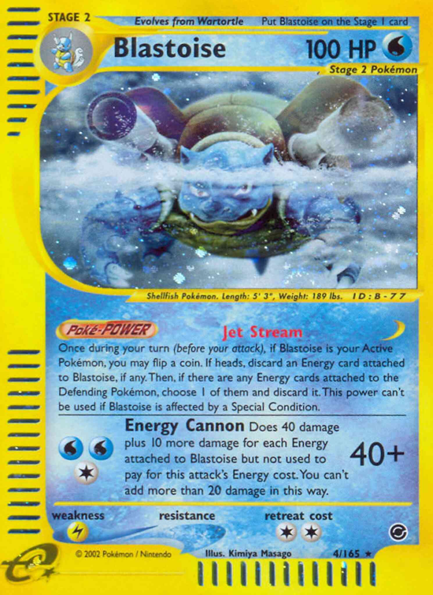 Rare ecard1-4 reverse – Pokémon Blastoise - 4/165 - Rare [ecard1-4] [Reverse Holo]
