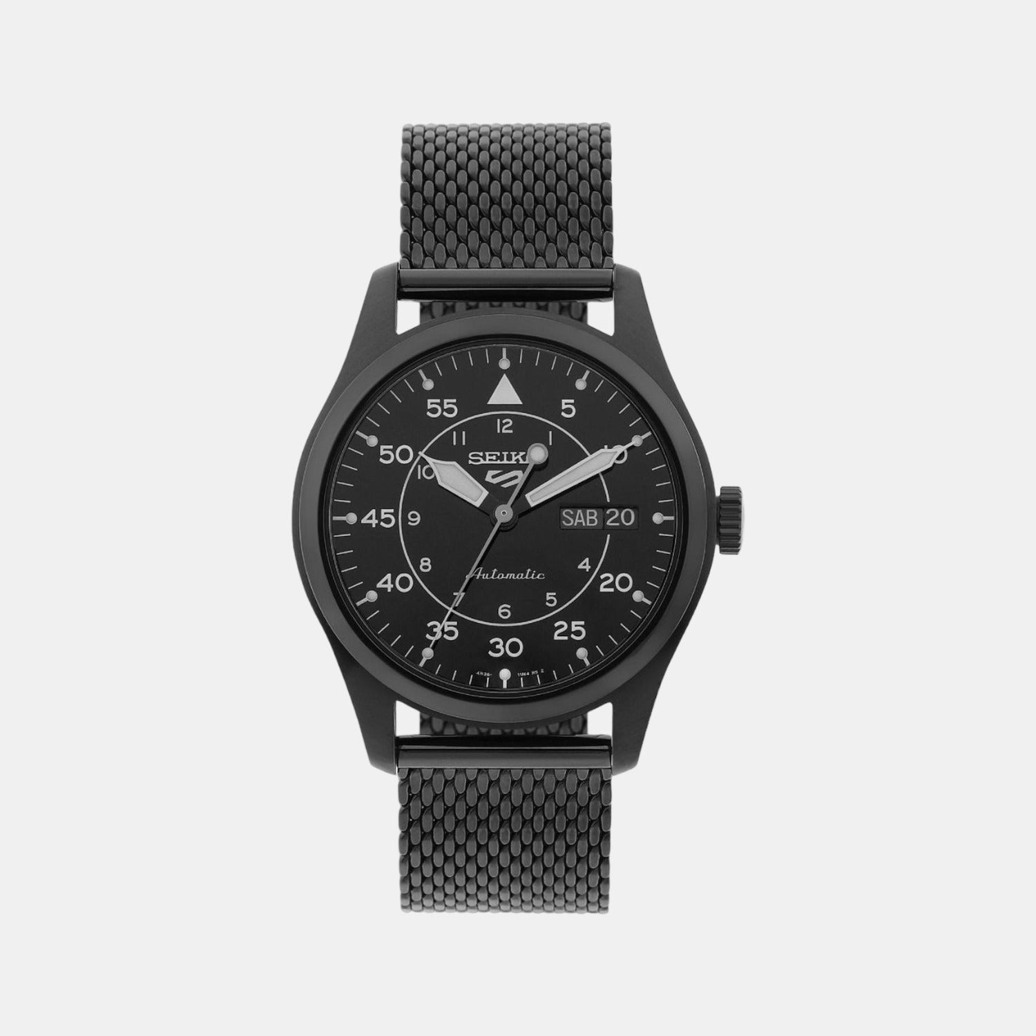 Seiko 5 Sports Men Automatic Black Dial Analog Stainless Steel Watch SRPH25K1