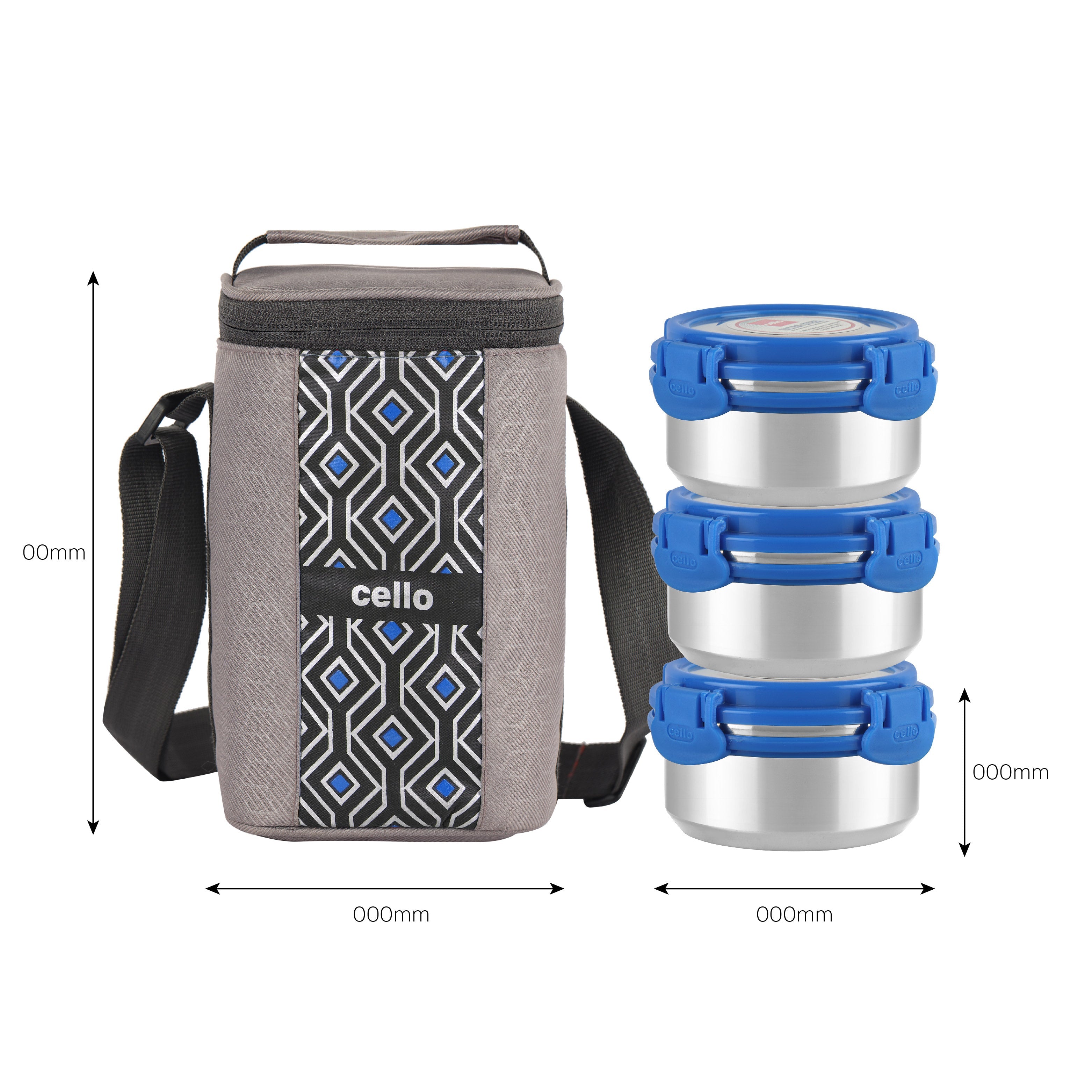 Cello MF Ultra Stainless Steel Lunch Box with Jacket, Set of 3 - view 12
