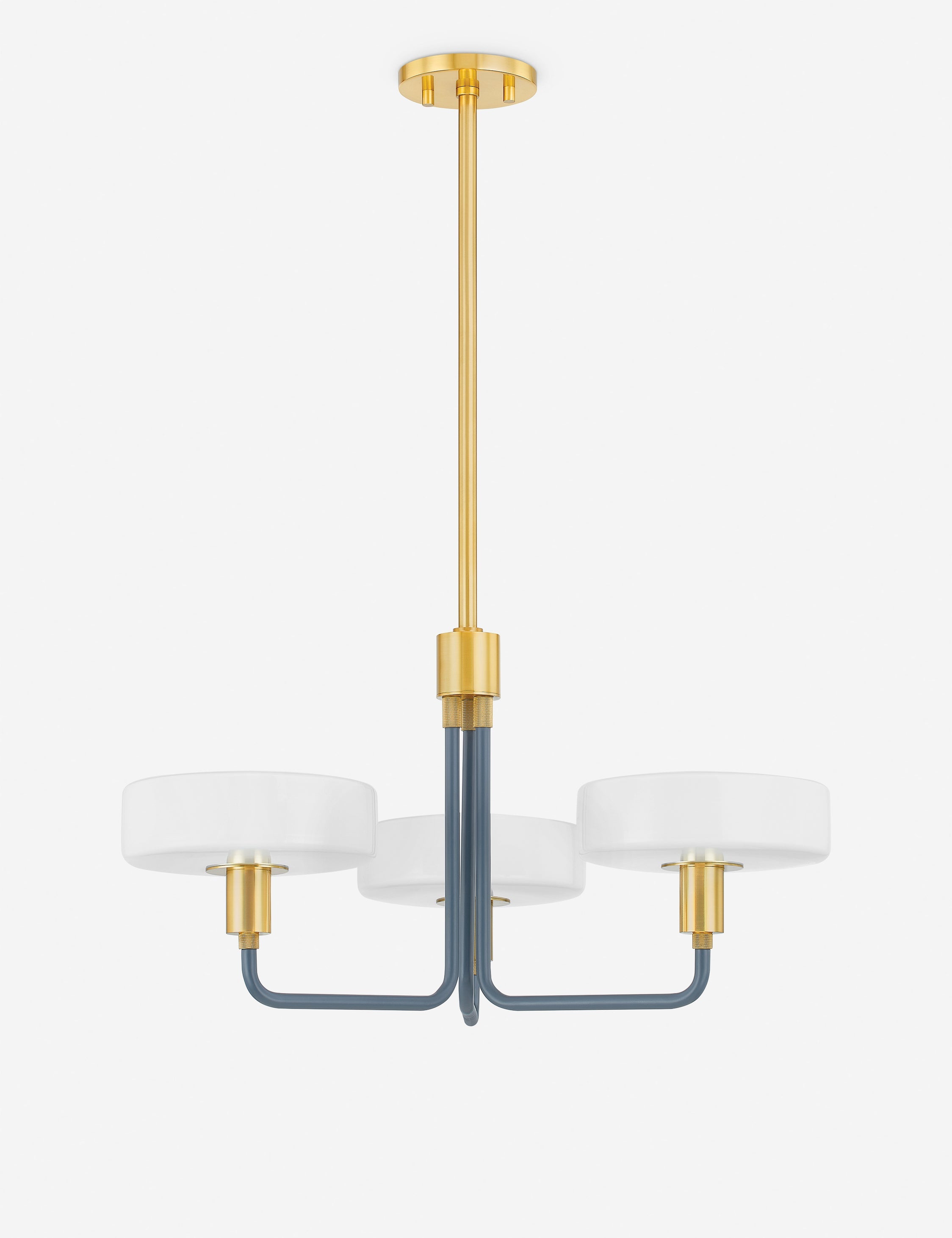 Lulu and Georgia Weese Chandelier – Blue and Brass - view 2
