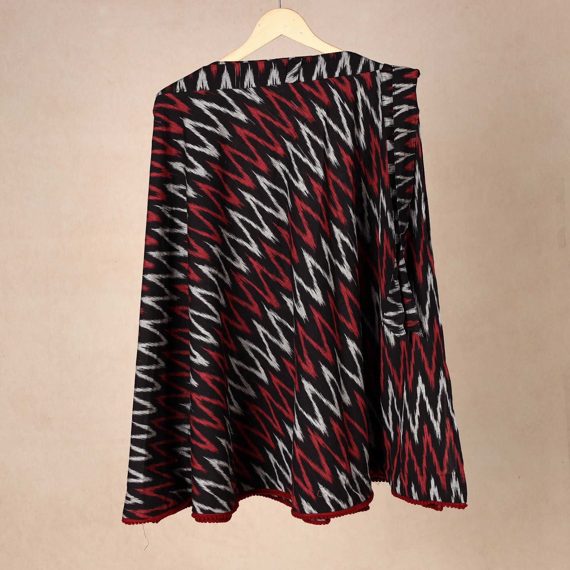 NOORI BAZAR Black - Wrap Around Cotton Pochampally Ikat Skirt