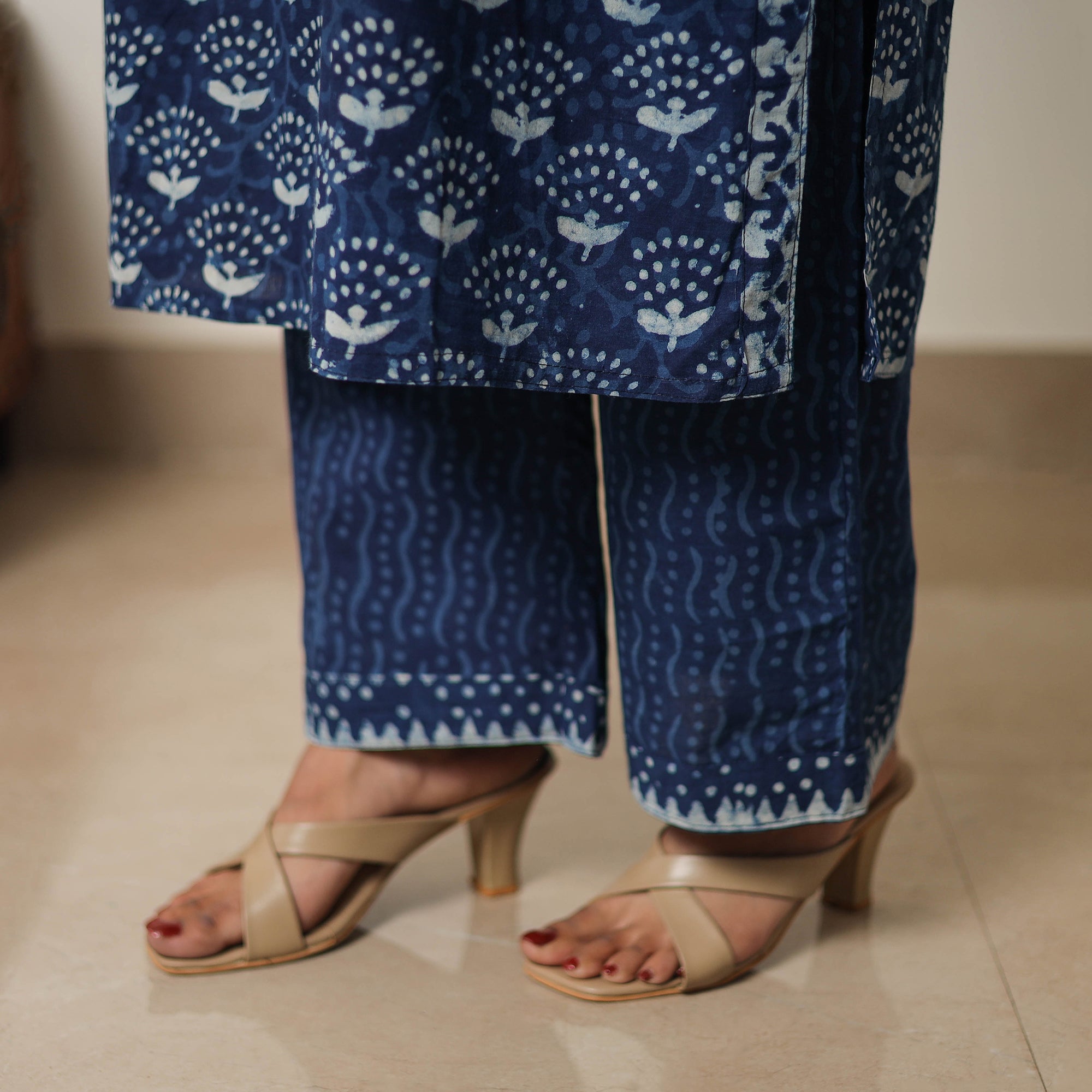 ITOKRI CASUALS Blue - Hand Block Print Indigo Bagru Cotton Suit Set 07 - view 8