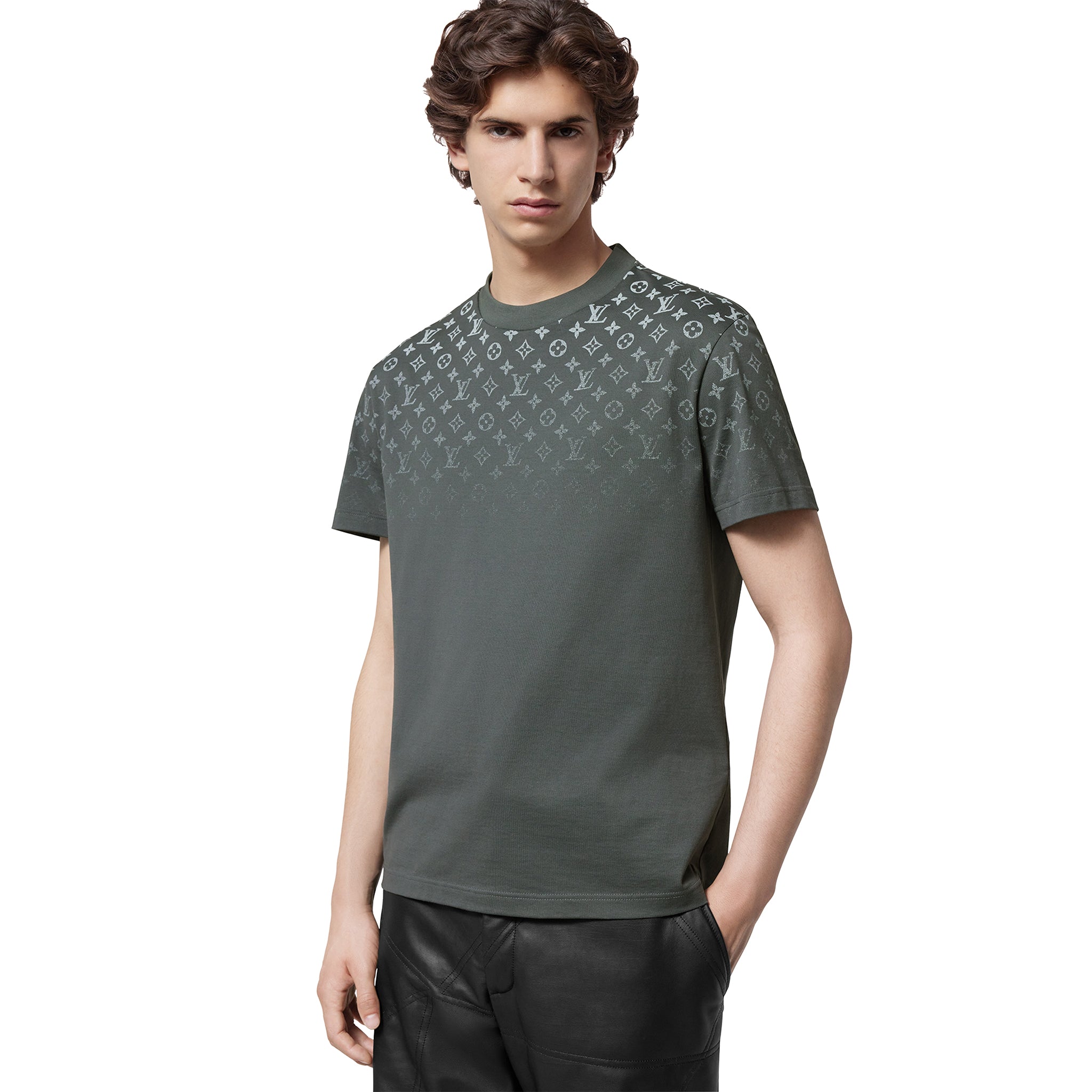 Louis Vuitton LV Monogram Gradient Cotton Grey T Shirt - view 3