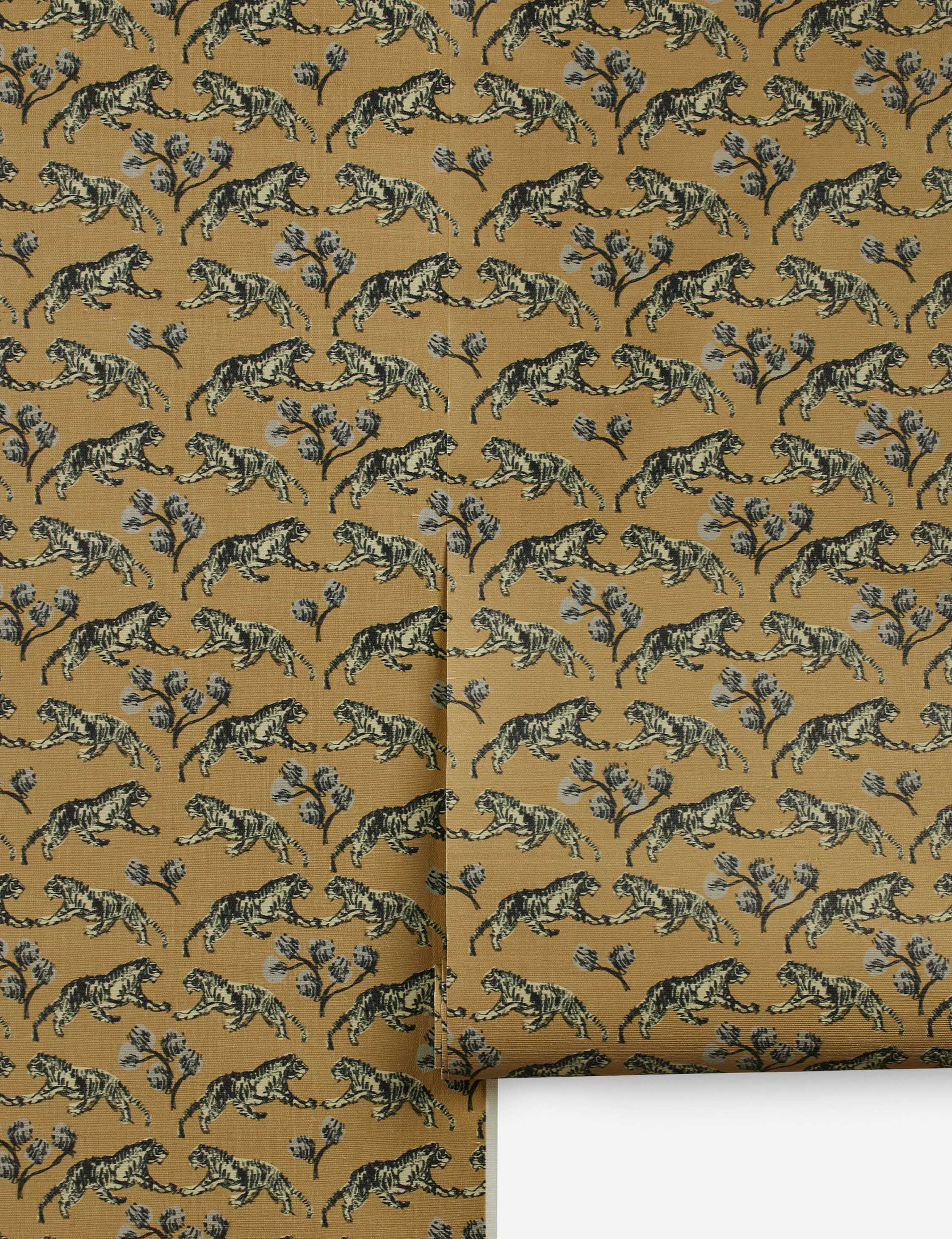 Lulu and Georgia Tiger Grasscloth Wallpaper by Sarah Sherman Samuel