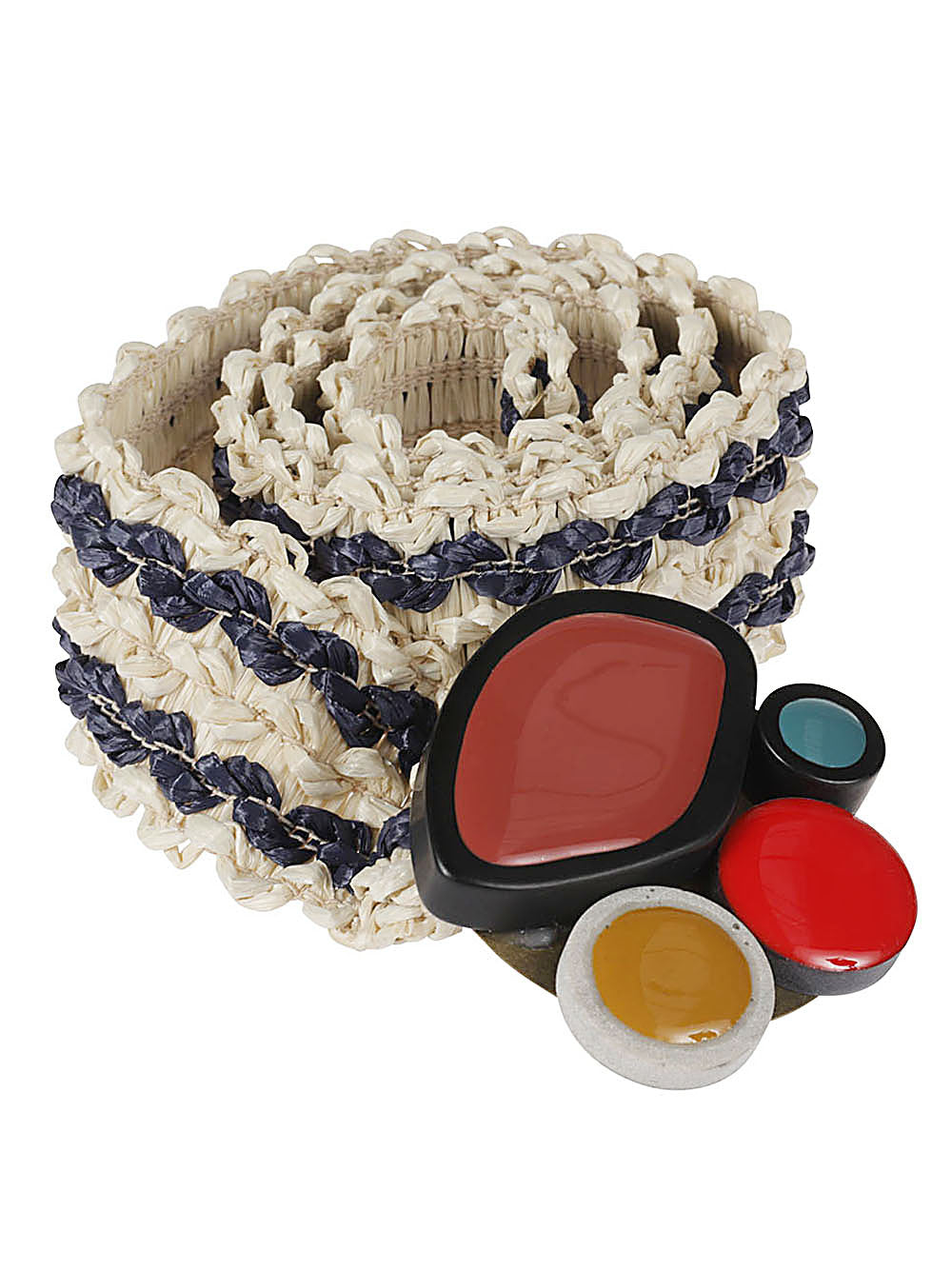 Exquisite J Striped raffia belt - view 2
