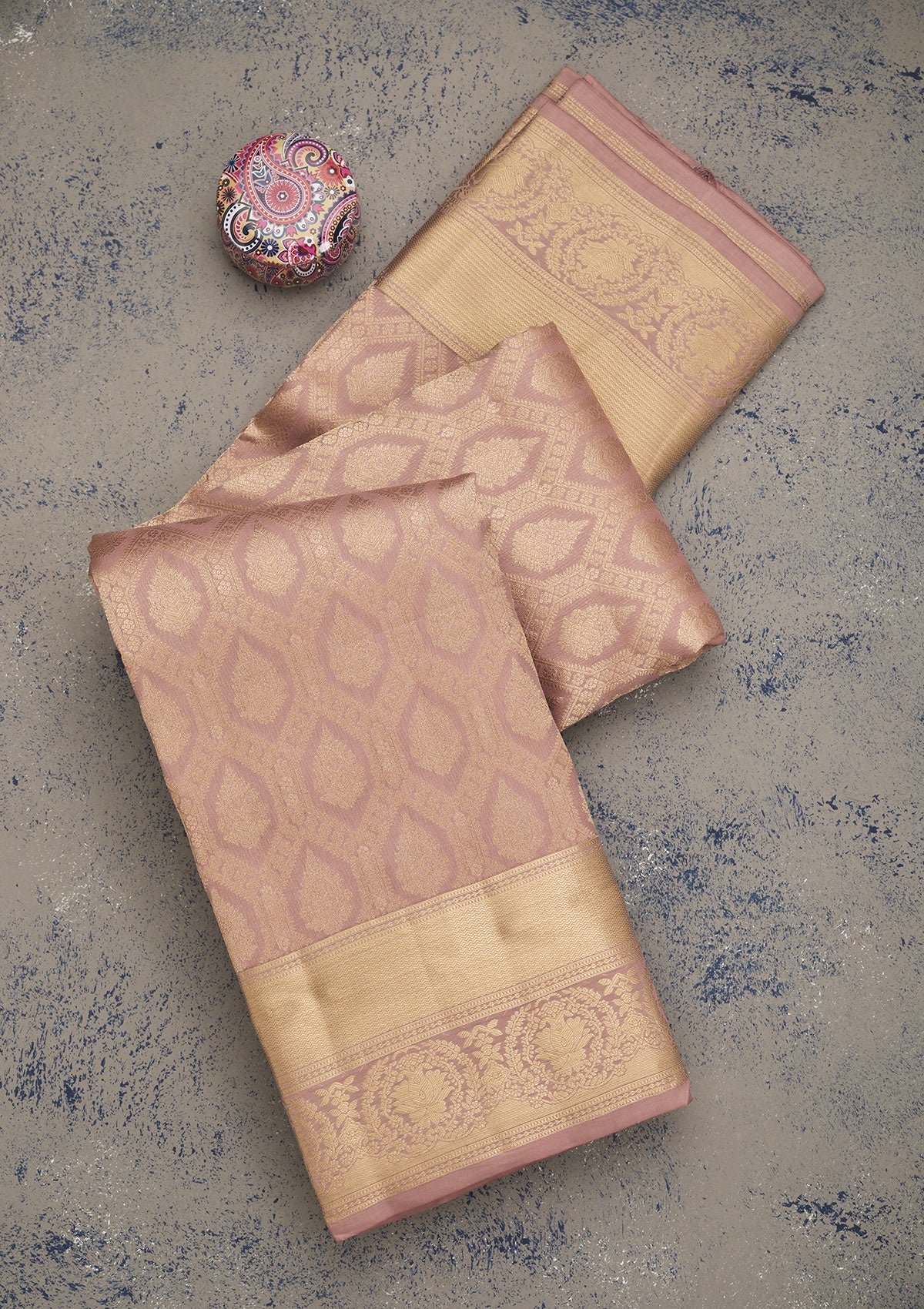 Koskii Mauve Zariwork Pure Silk Saree – Women's