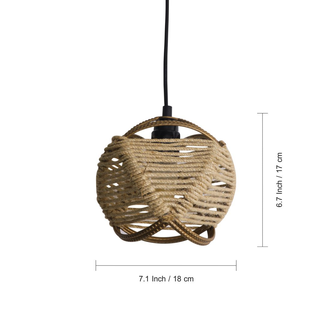 EXCLUSIVELANE 'Jute Goblet' Pendant Lamp In Iron (7 Inch, Matte Finish) - view 6