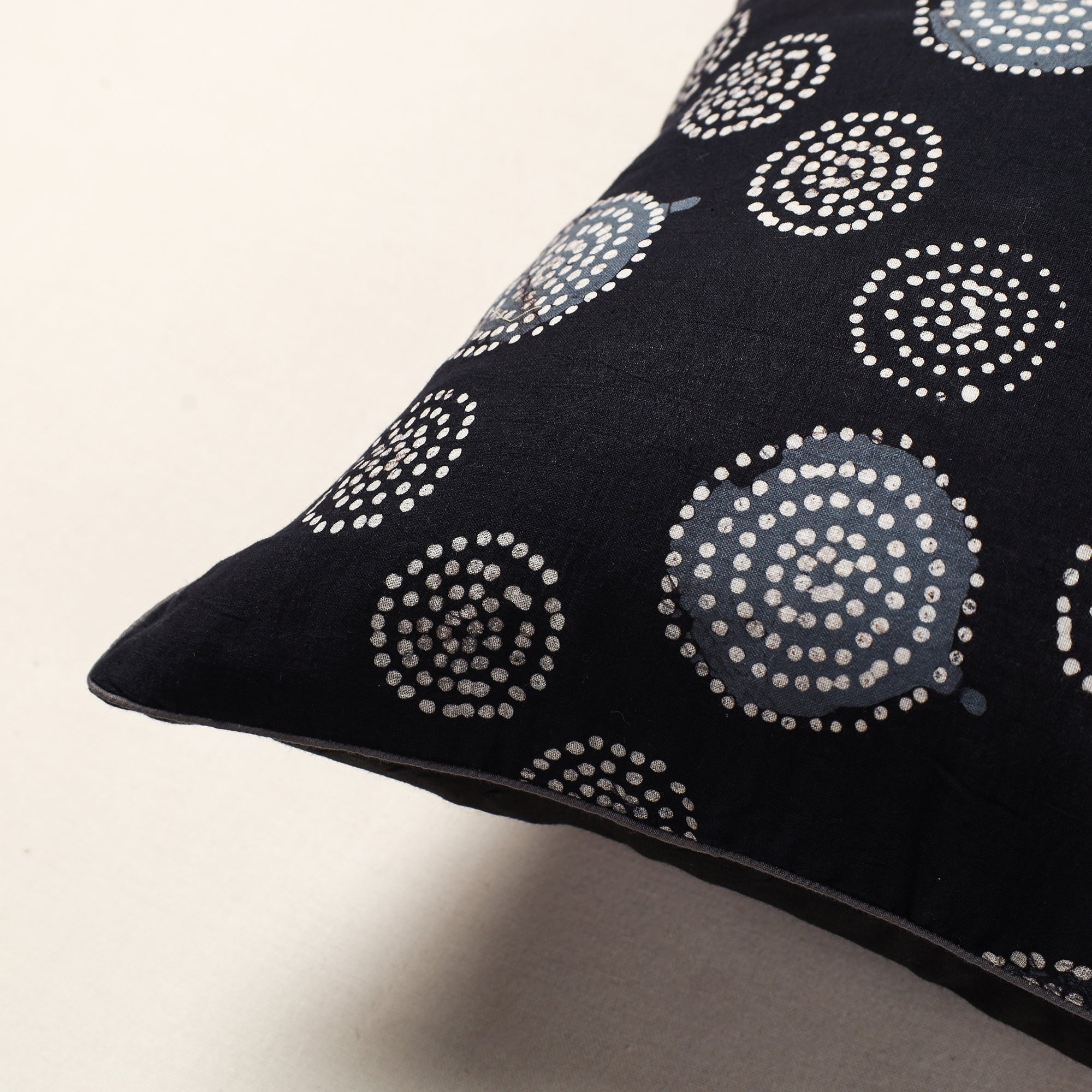 NOORI BAZAR Black - Hand Batik Printed Cotton Cushion Cover (16 x 16 in) - view 2