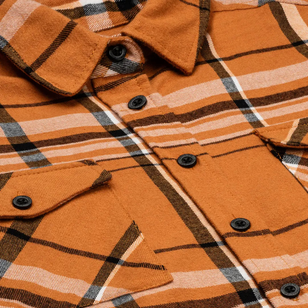 Radial Women's Brooks Flannel – Orange White Black - view 2
