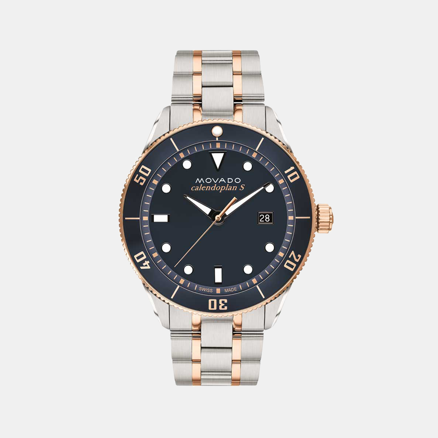 Movado Heritage Men Quartz Blue Dial Analog Stainless Steel Watch 3650185