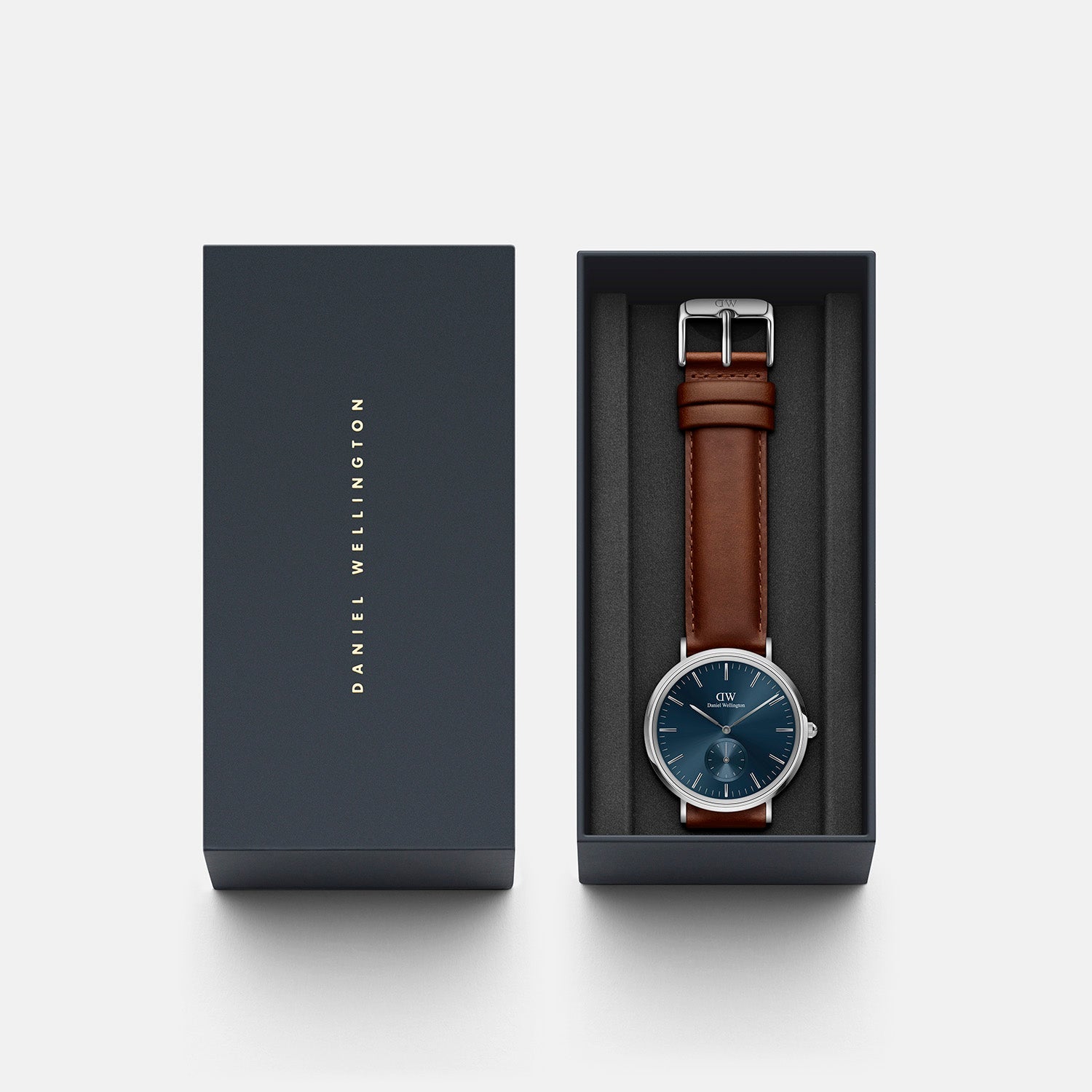 Daniel Wellington Classic Men Quartz Blue Dial Analog Leather Watch DW00100709K - view 5