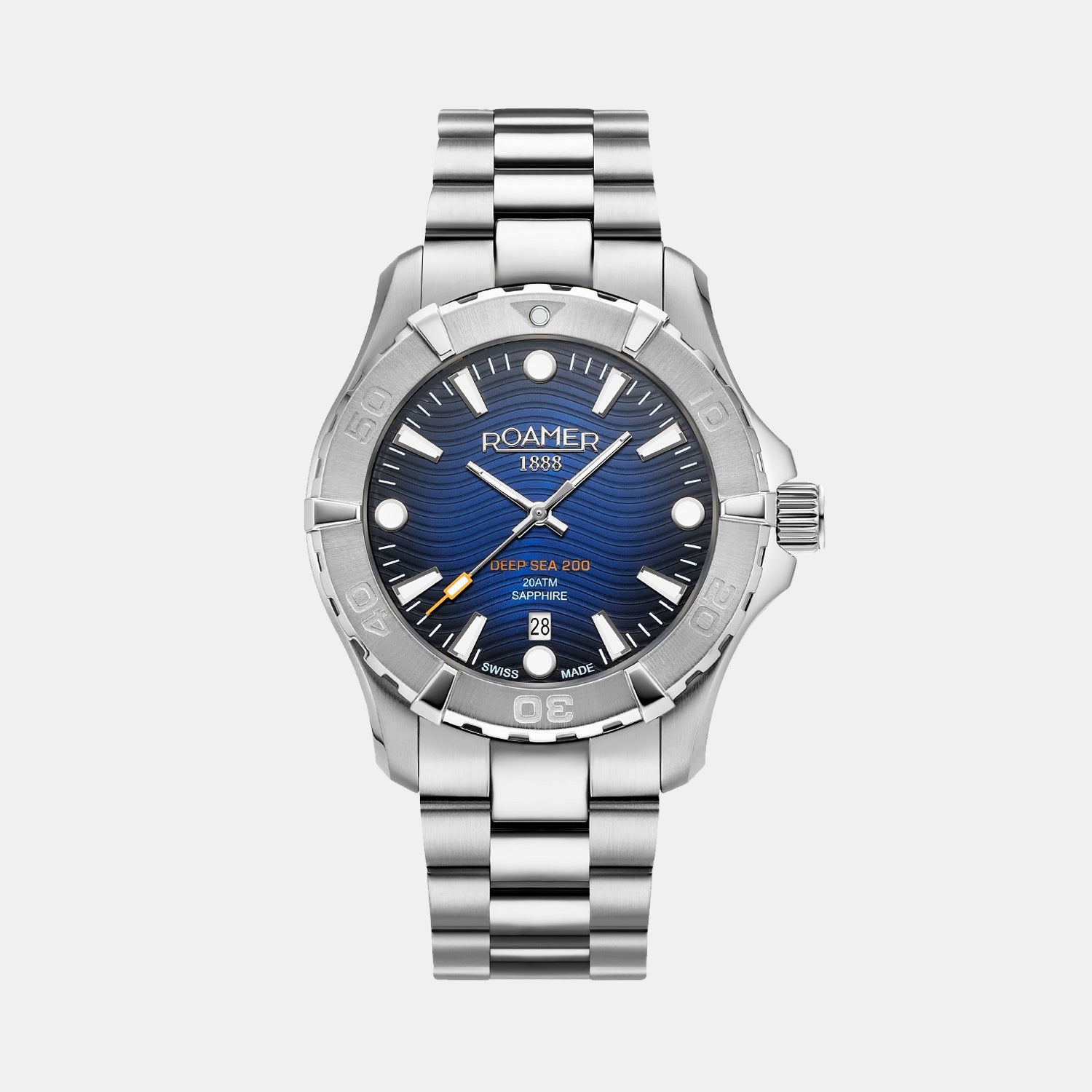 Roamer Deep Sea 200 Men Quartz Blue Dial Analog Stainless Steel Watch 860833 41 45 70