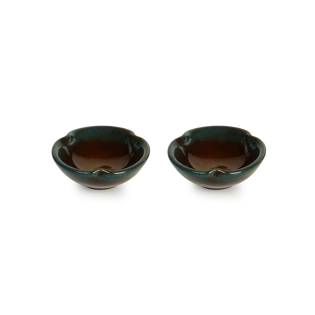EXCLUSIVELANE 'Amber & Teal' Chutney & Pickle Bowls In Ceramic (Set Of 4) - view 4