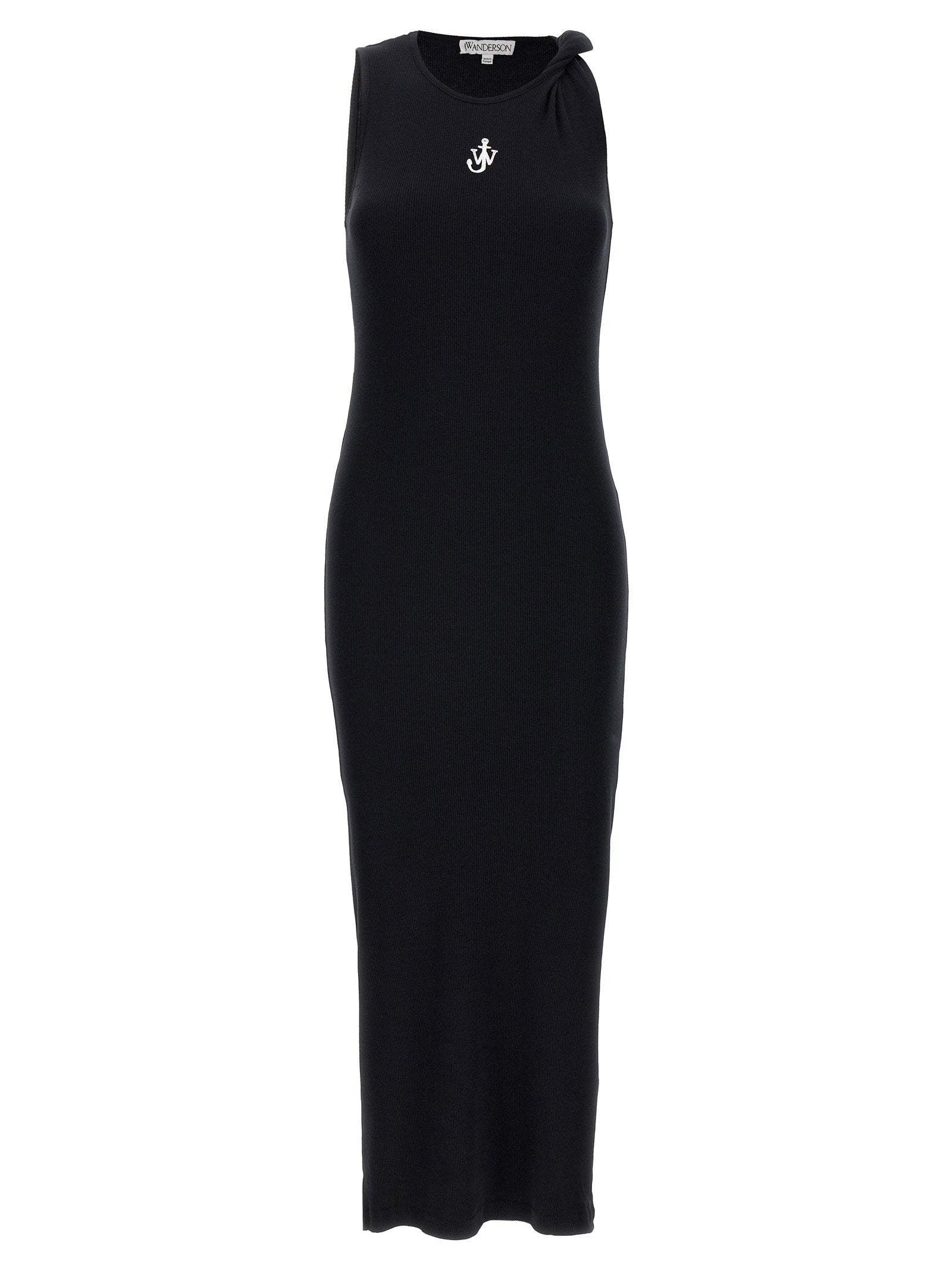 J.w.anderson Logo Ribbed Dress – 100% cotton