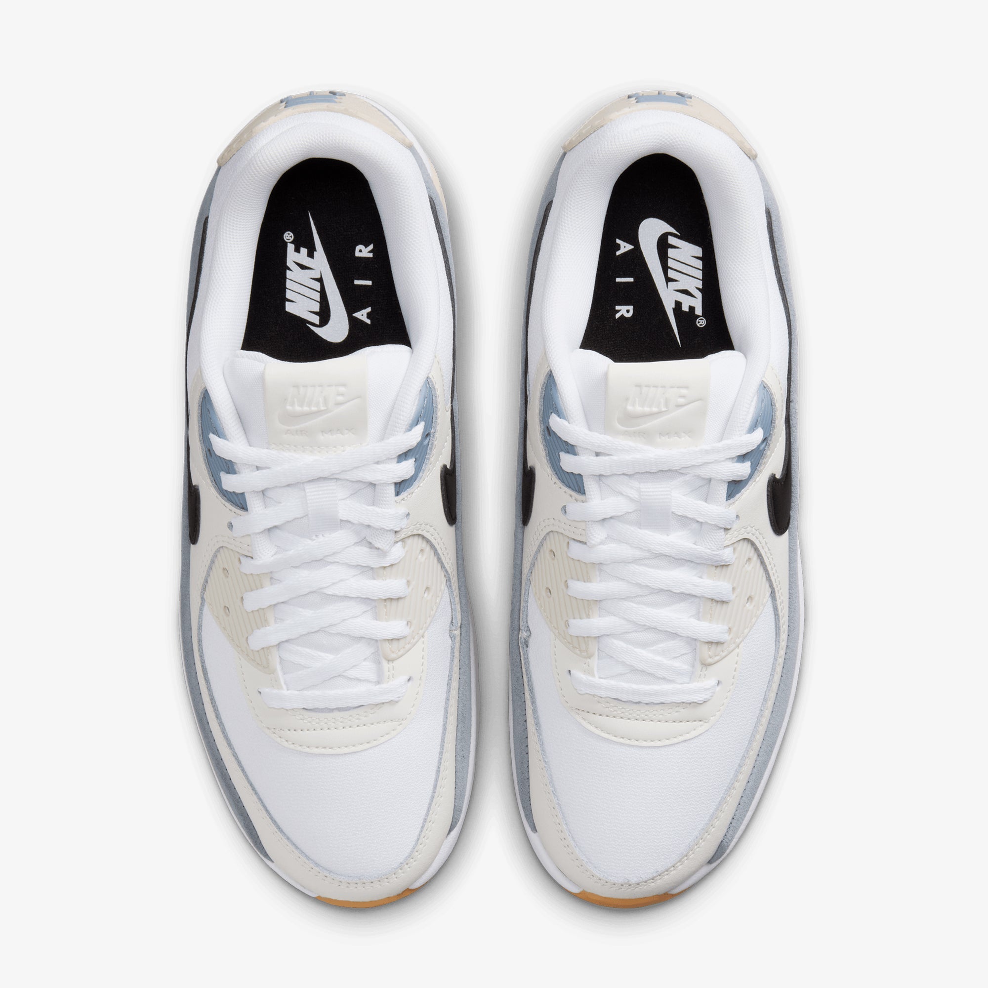 Nike | Air Max 90 Lv8 { White/black-ashen Slate-lt Orewood Brn - view 2