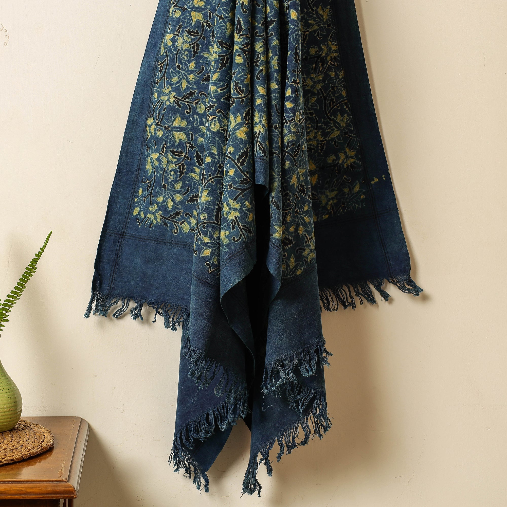 KACHCHH JI CHHAAP Blue - Block Print Cotton Ajrakh Handloom Towel - view 2