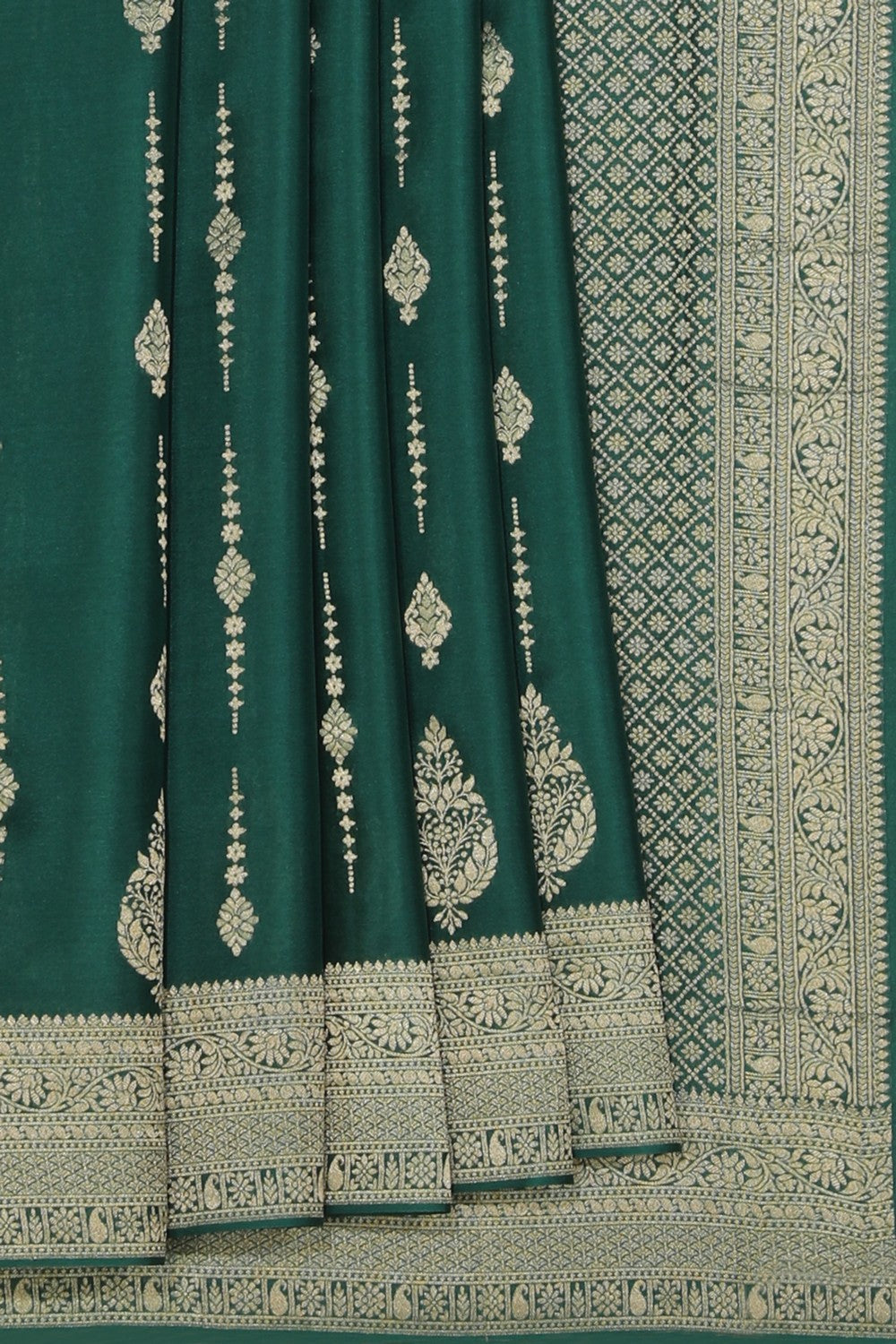Kalanjali Crepe Green Saree – Women's