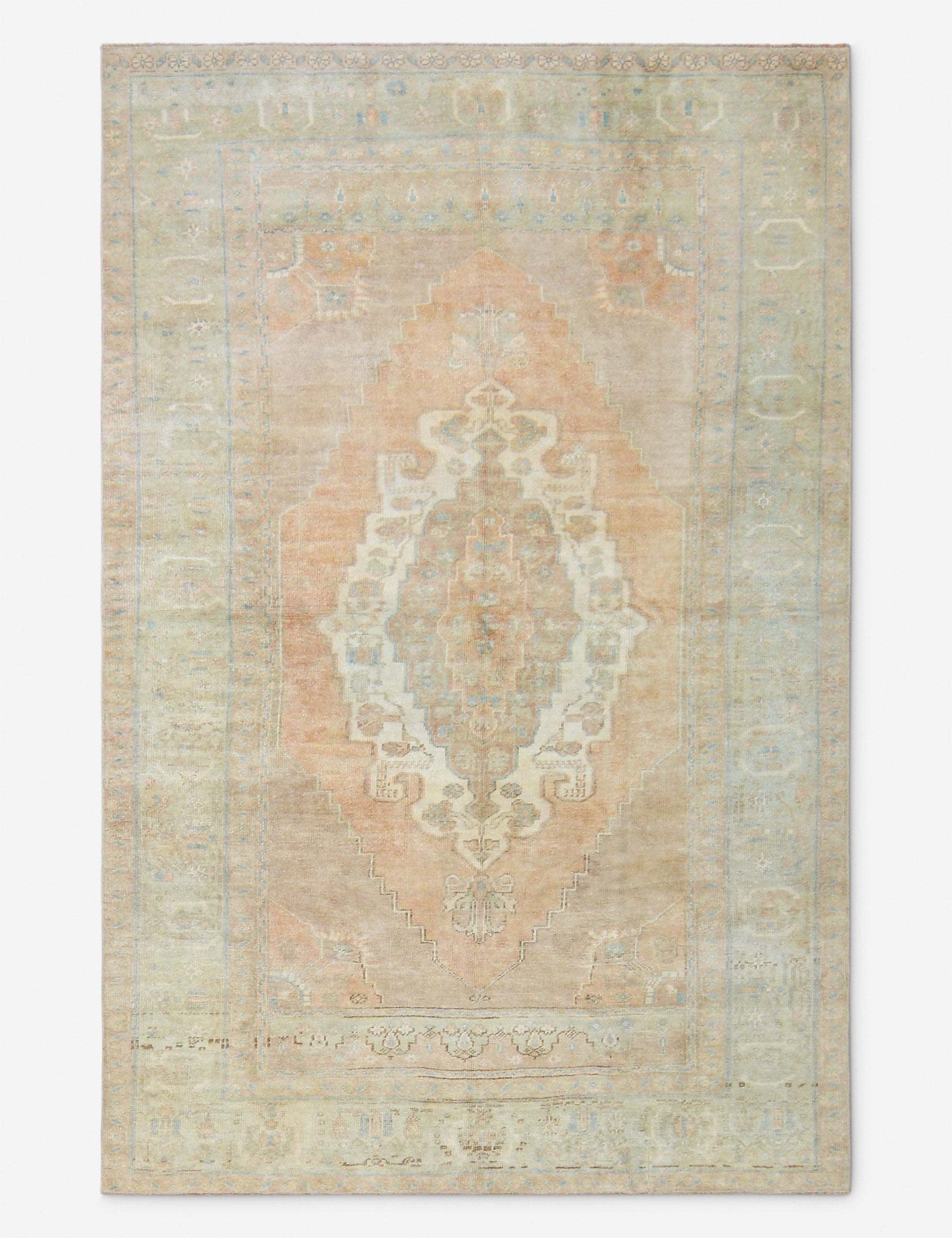 Lulu and Georgia Vintage Turkish Hand-Knotted Wool Rug No. 527, 5' 1" X 8' 2"