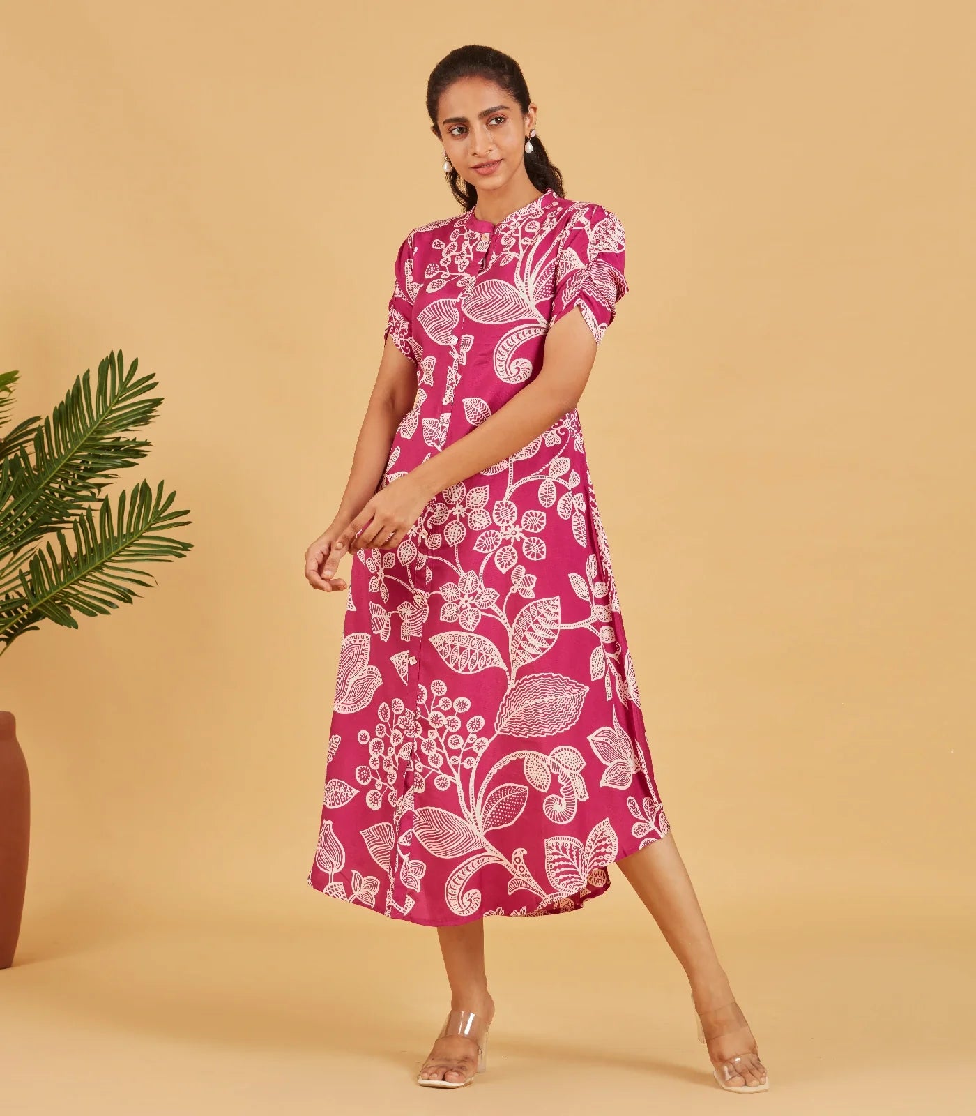 RmKV Bright Rose Printed Dress – Pink - view 4
