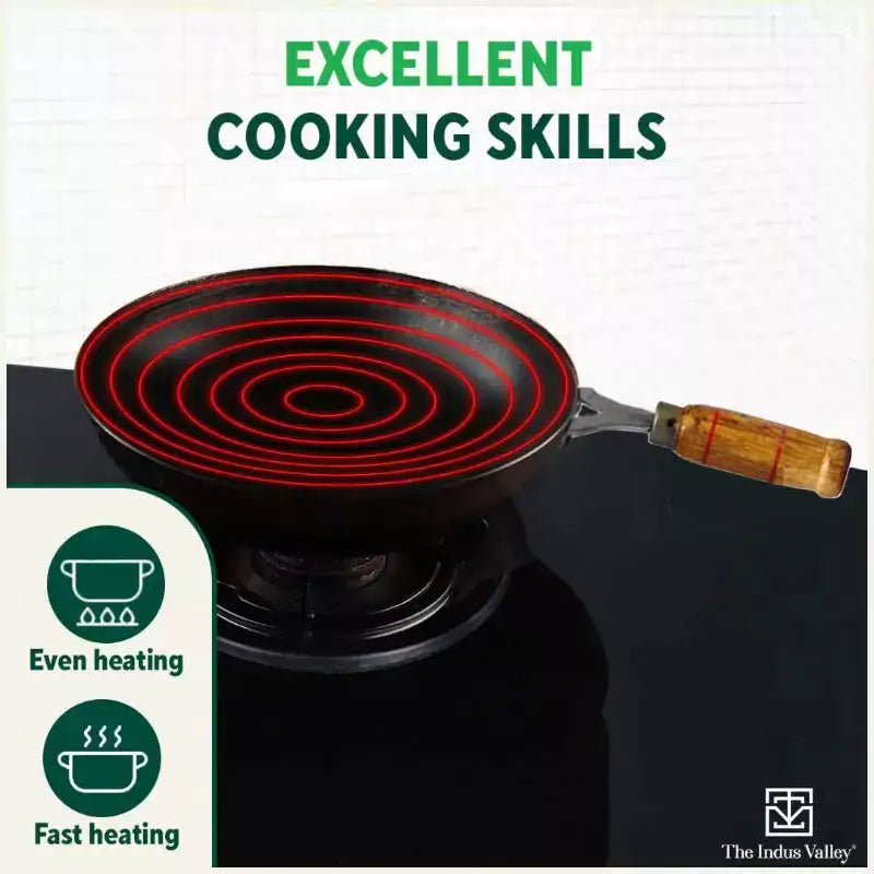 The Indus Valley 100% Pure Iron Cookware Set: Free ₹799 Kadai+ Tawa+ Fry Pan+ Wok, Toxin-free Sheet Iron, Pre-seasoned, Induction & Gas, Kitchen Set f - view 7