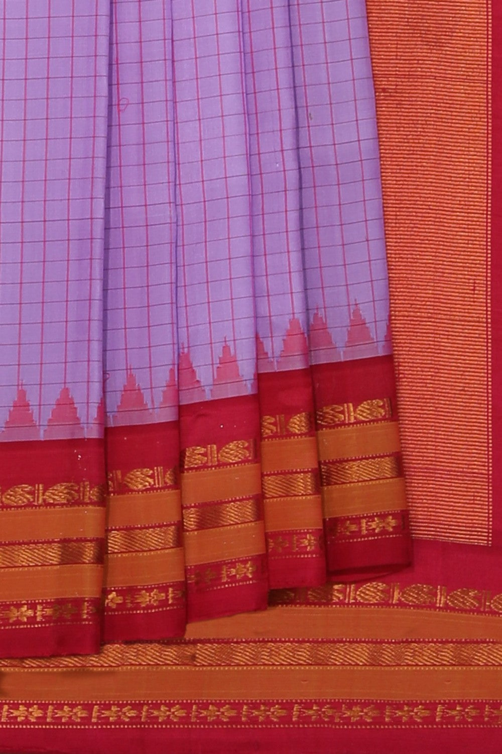 Kalanjali Gadwal Silk Purple Saree – Women's
