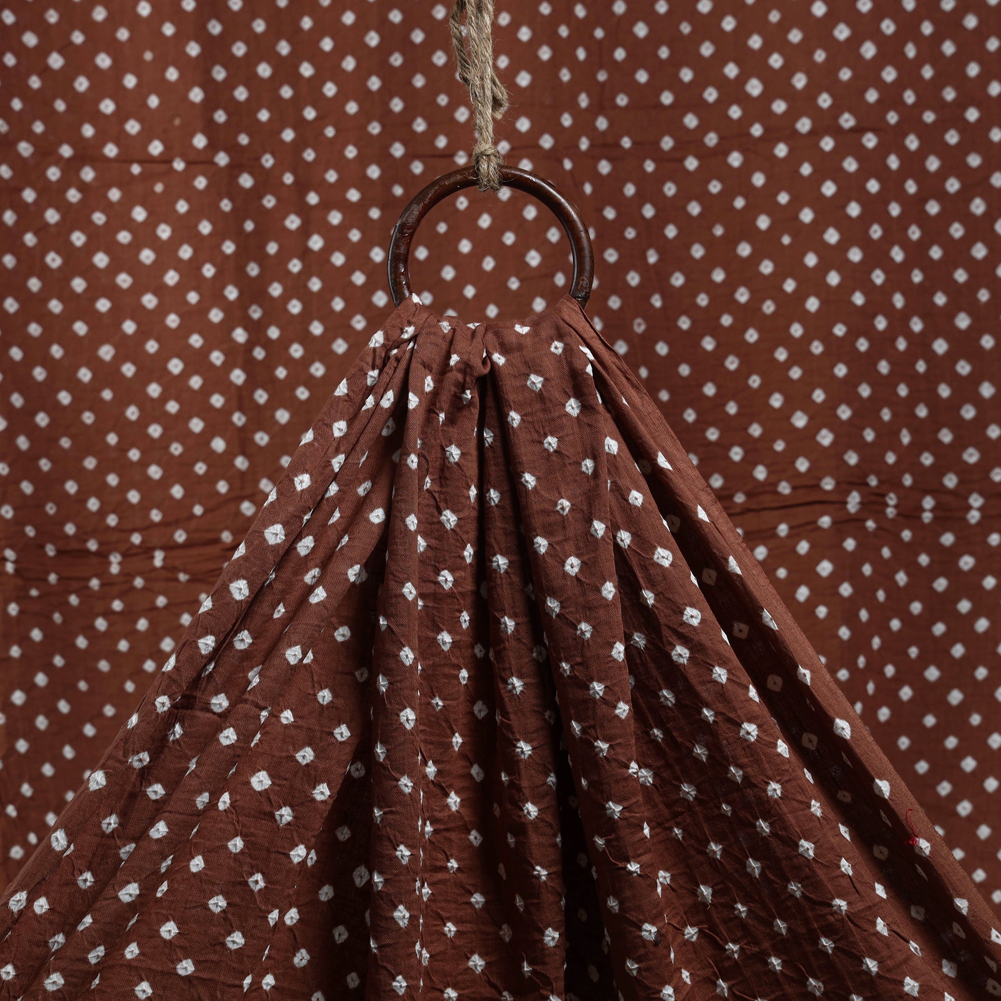 KACHCHH JI CHHAAP Brown - Kutch Tie-Dye Cotton Bandhani Fabric 04