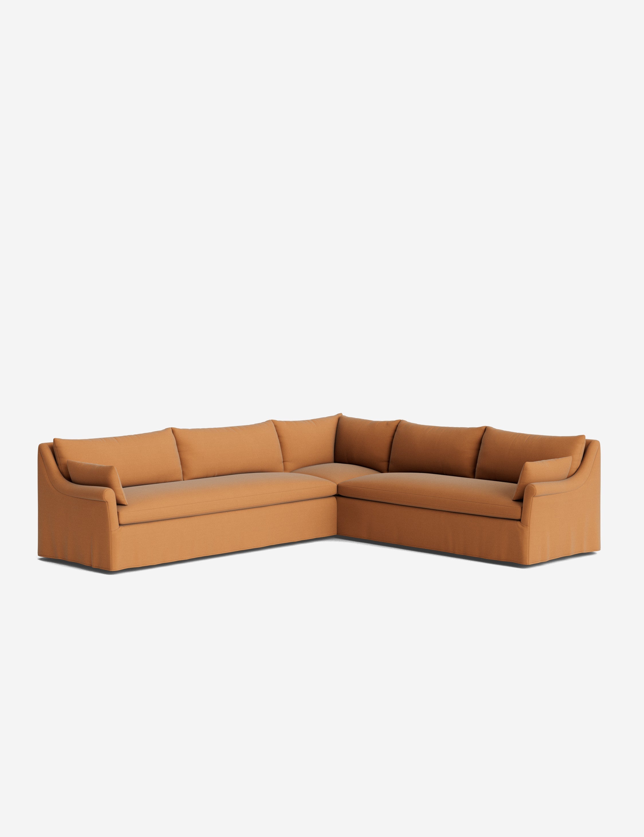 Lulu and Georgia Portola Rolled Arm Slipcover Corner Sectional Sofa - view 57