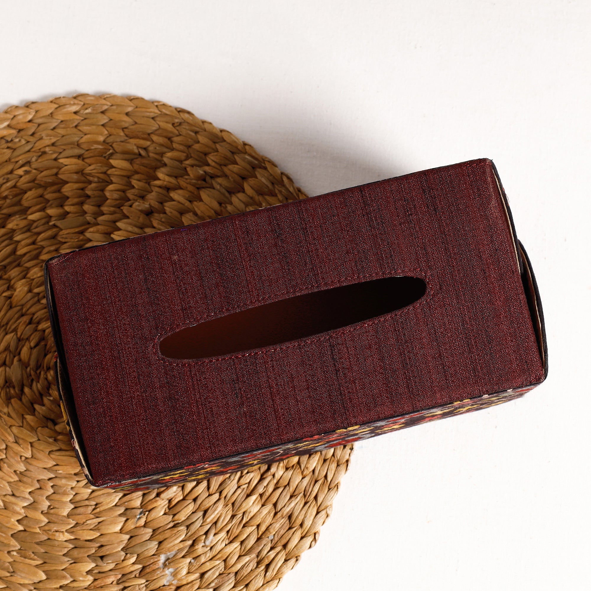DWARAKA PLUS Brown - Handpainted Kalamkari Natural Dyed Cotton Tissue Box - view 2