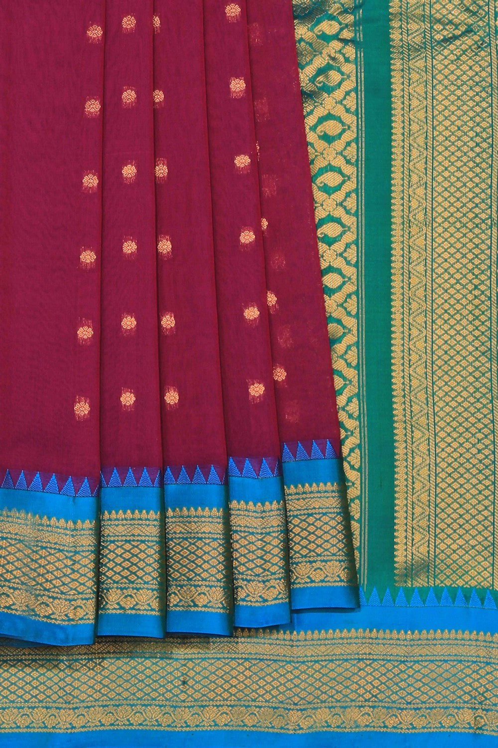 Kalanjali Gadwal Cotton Silk Plum Pink Saree – Women's