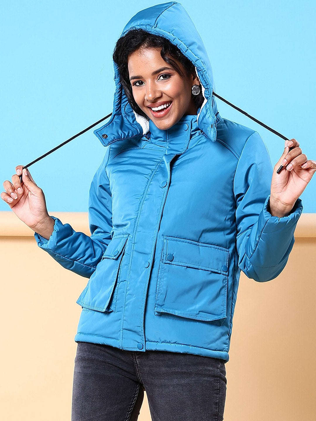 Freehand By The Indian Garage Co Women Winter Crop Jacket - view 5