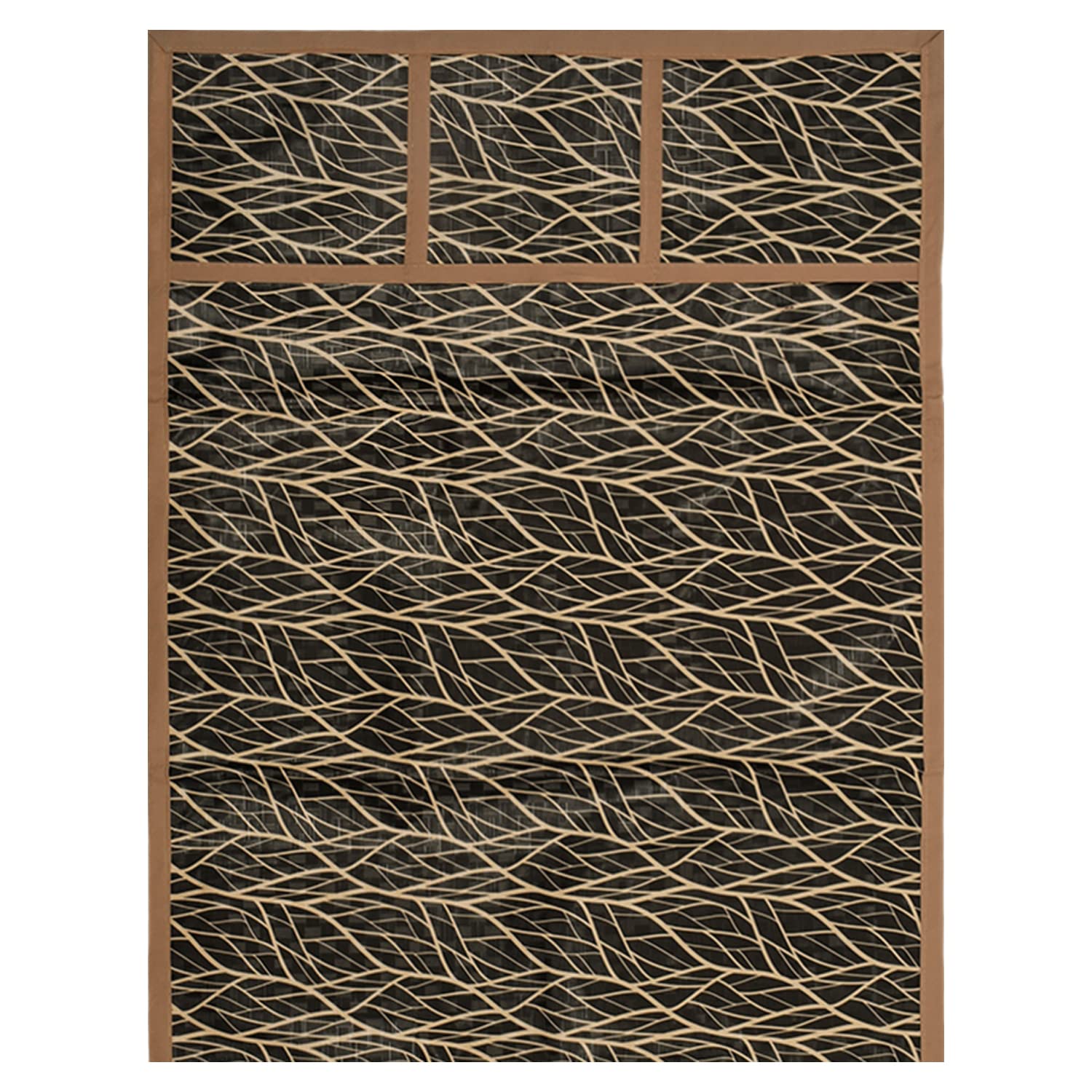 Kuber Industries Zebra Print PVC Fridge Top Cover with 6 Utility Side Pockets (Black) - view 5