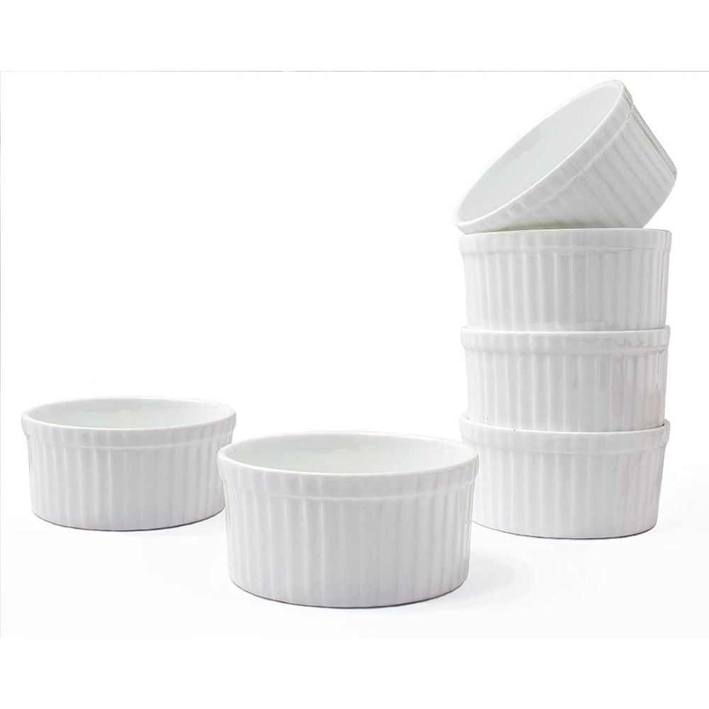 Clay Craft Basics Ceramic Ramekin Bowl | White | Set of 6 Pcs - view 2