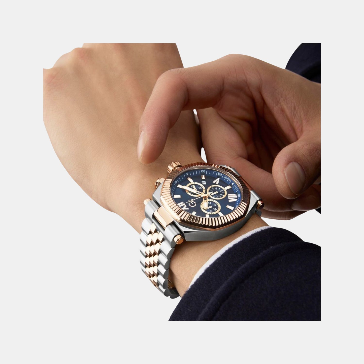 Gc Atlas Men Quartz Blue Dial Chronograph Stainless Steel Watch Z66002G7 - view 2