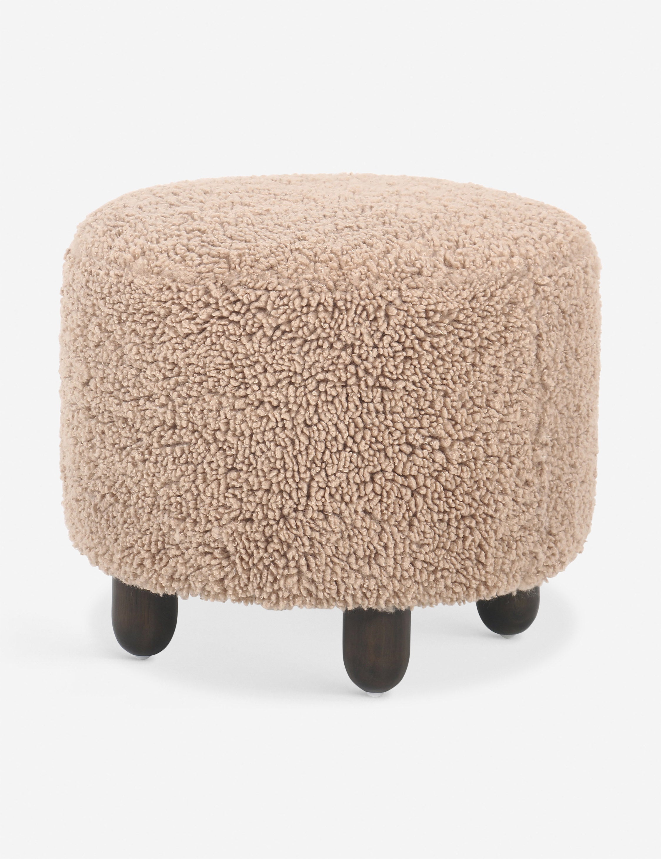 Lulu and Georgia Dover Round Ottoman – Toast Shearling - view 2