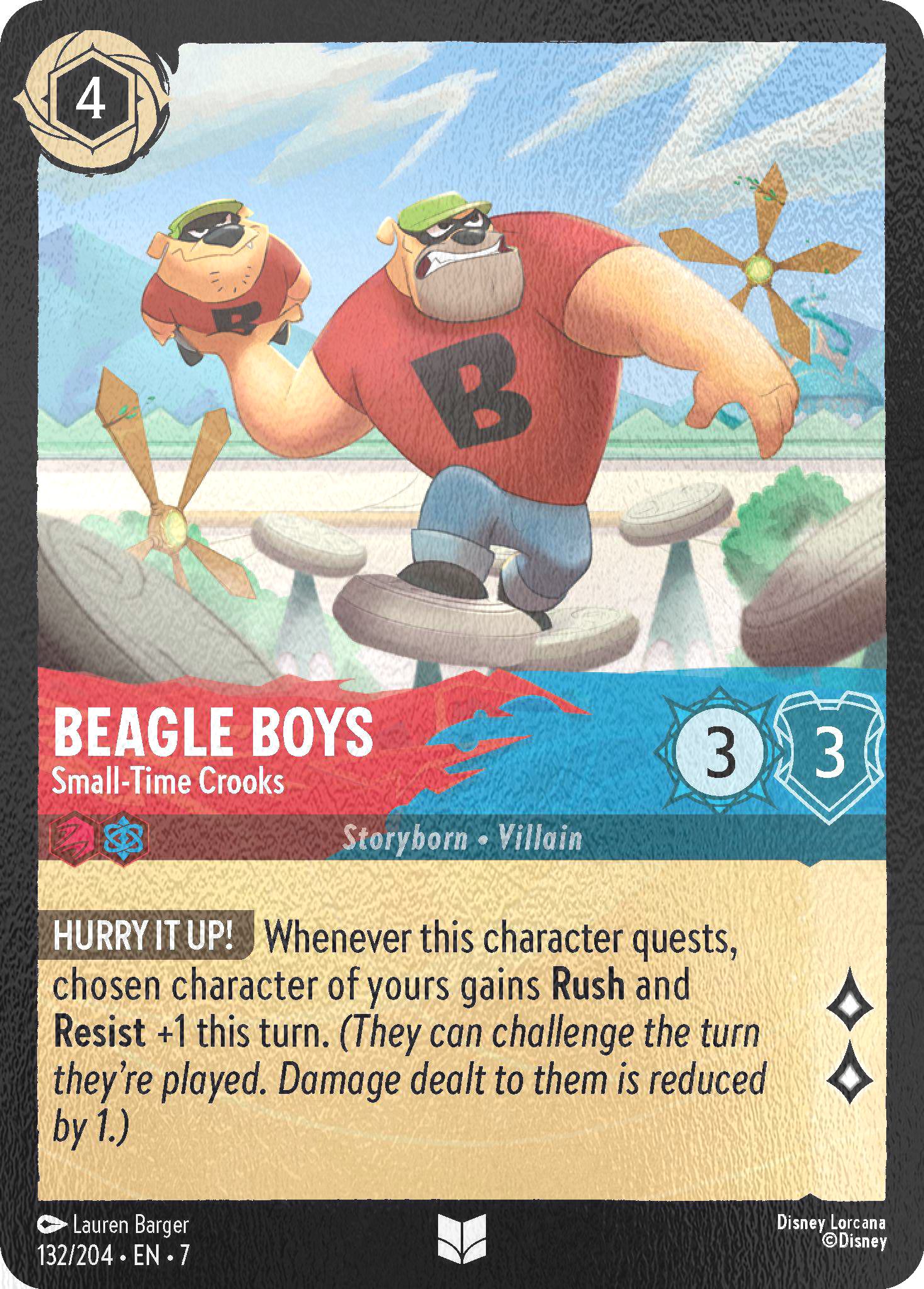 Island cold foil – Lorcana Beagle Boys - Small-Time Crooks - 132/204 [Archazia's Island] [Cold Foil]