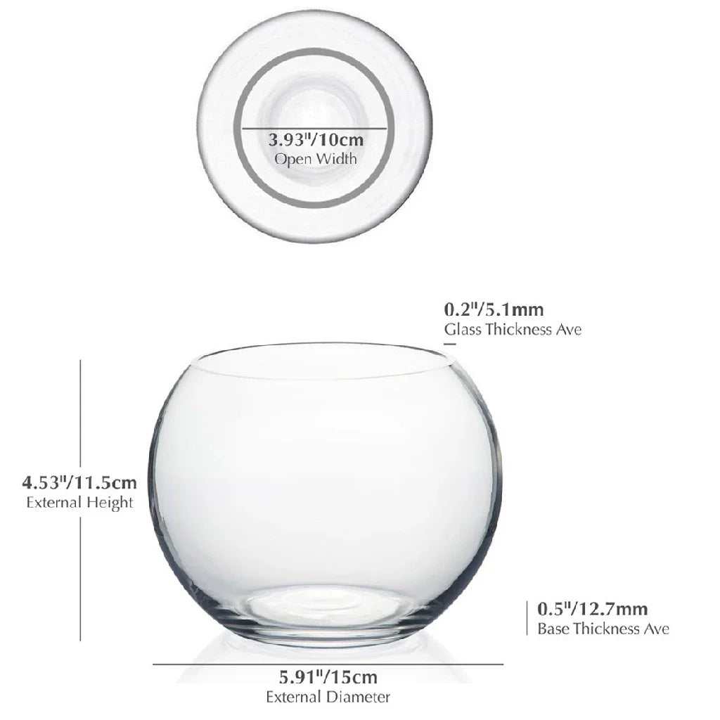 FiftyFlowers Thick Glass Bubble Ball Flower Vase - view 3