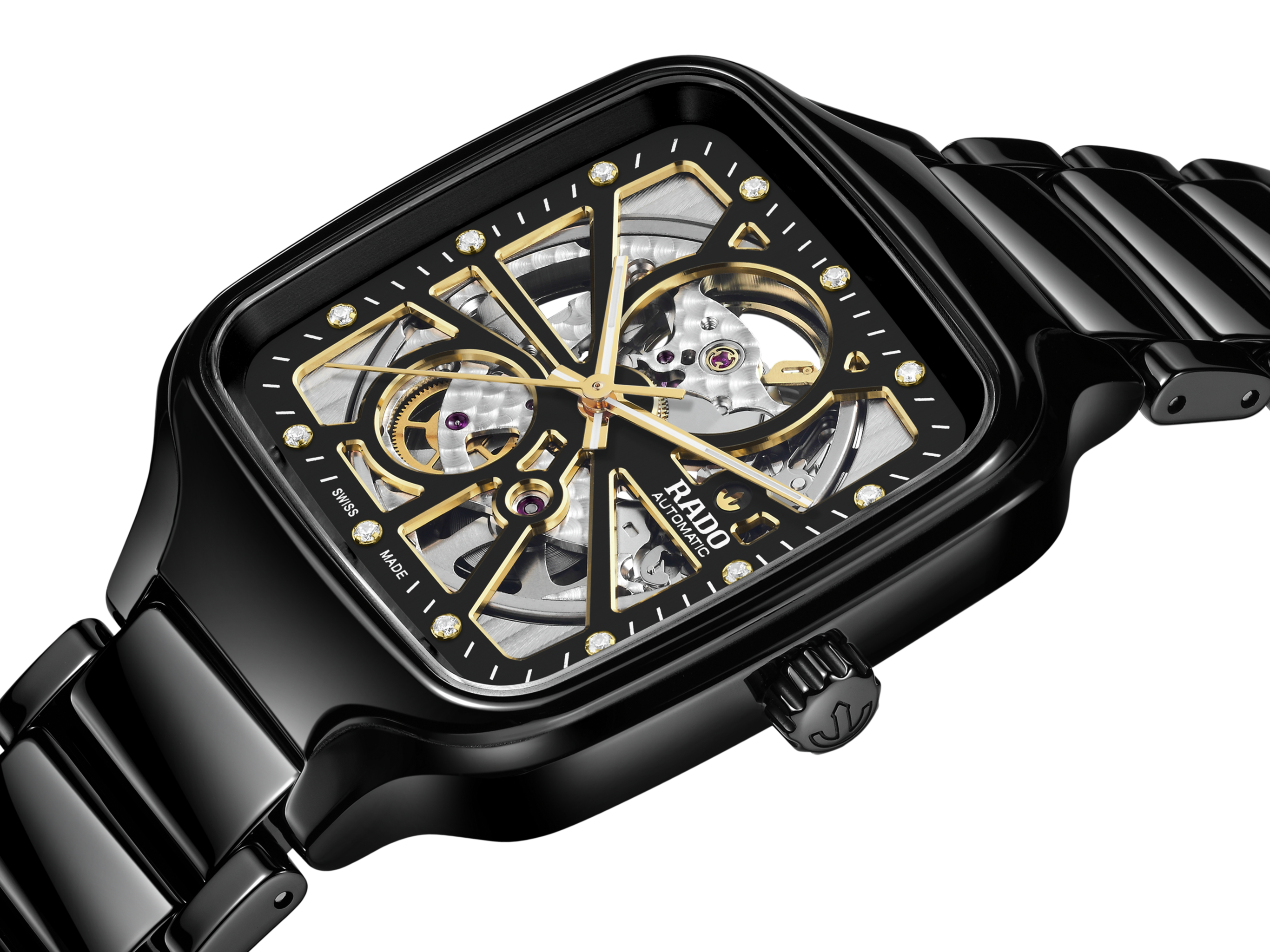 Rado True Square Automatic Open Heart Black, Yellow Dial Unisex 38mm - view 2