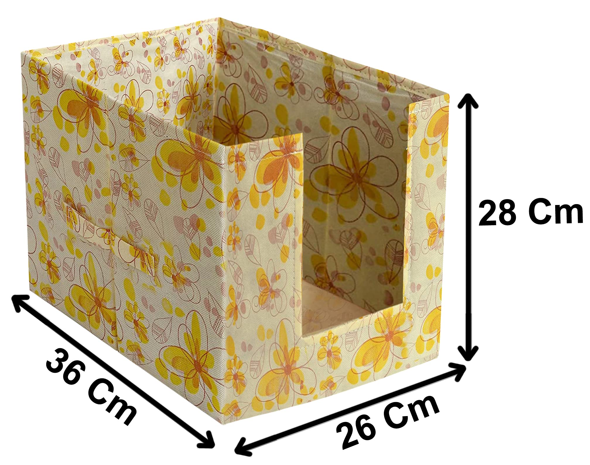 Kuber Industries Saree Organizer for Wardrobe/Closet Storage Box and Clothing Organiser for Women Clothes With Flower Design (Yellow) - view 4