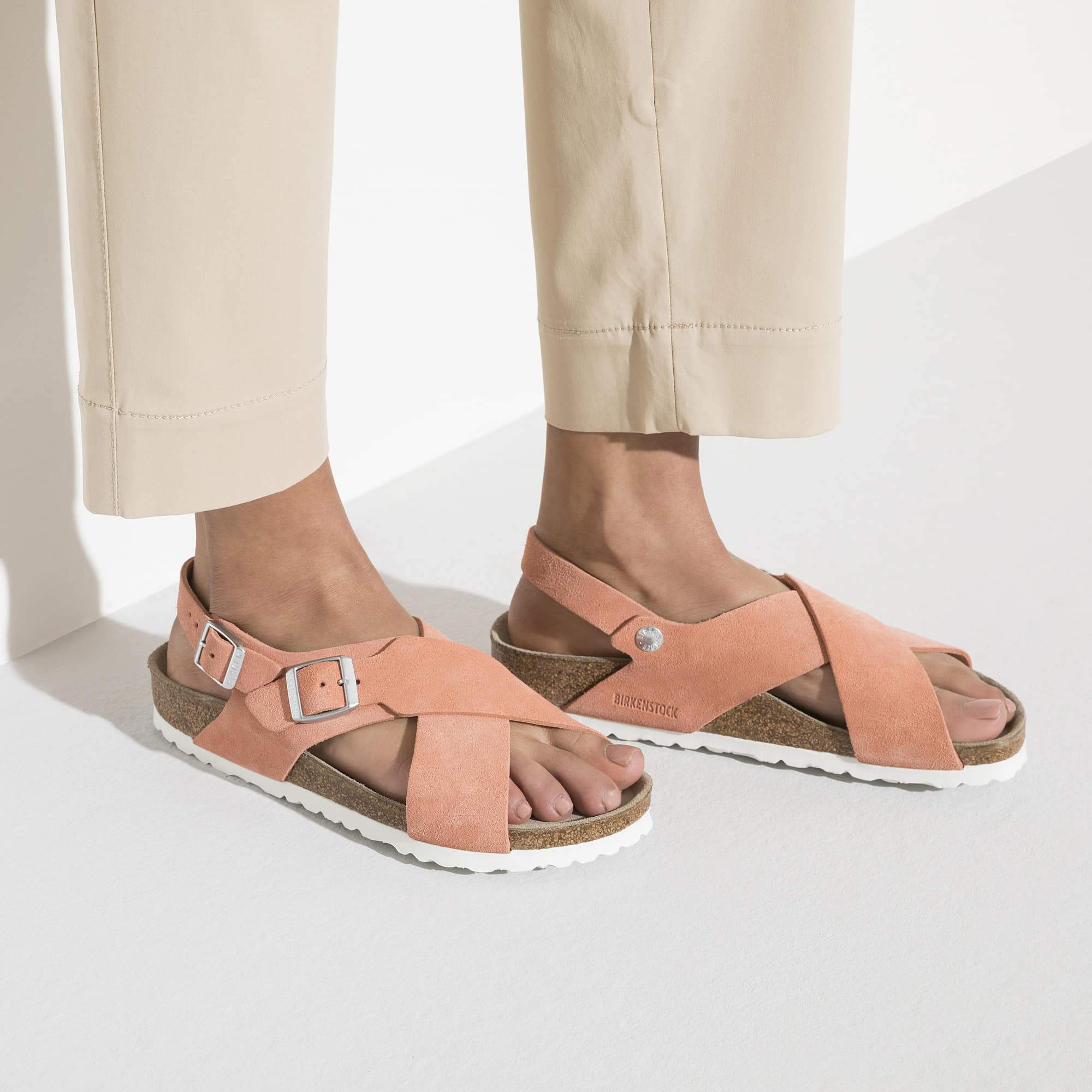 Birkenstock Tulum Soft Footbed Suede Leather – Pink Pink/Coral Peach - view 7