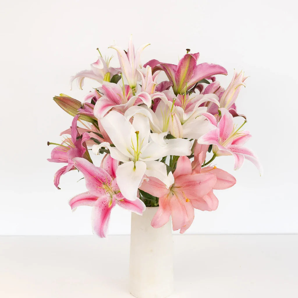 FiftyFlowers Assorted Pink Oriental Lilies - view 2