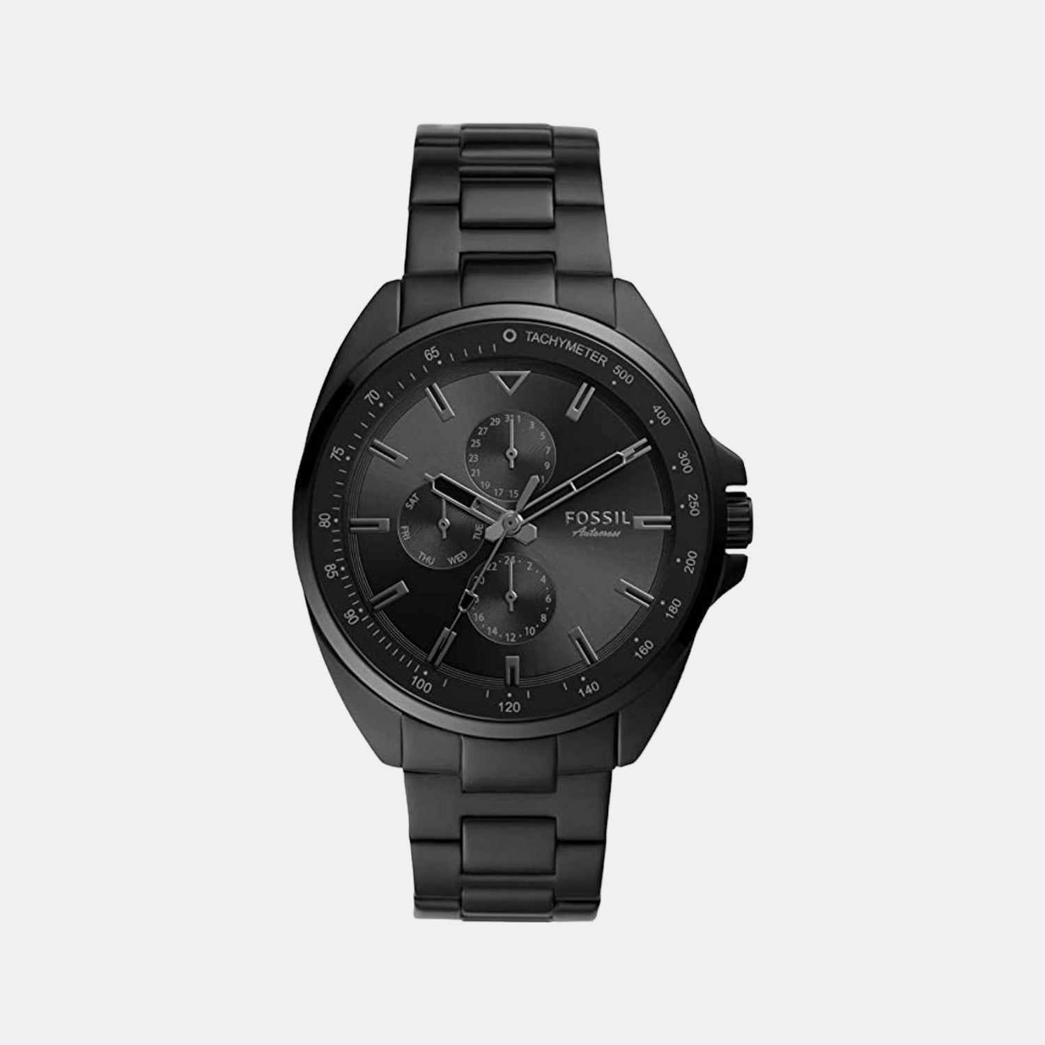 Fossil Autocross Men Quartz Black Dial Chronograph Stainless Steel Watch BQ2551