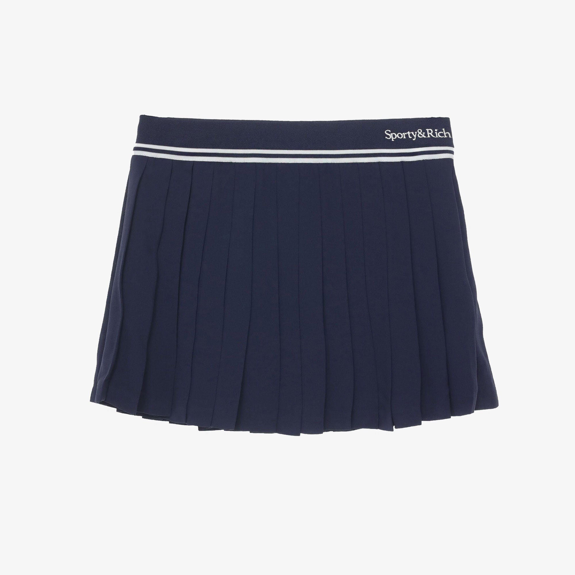 Sporty & Rich | Abigail Pleated Skirt { Navy/off White