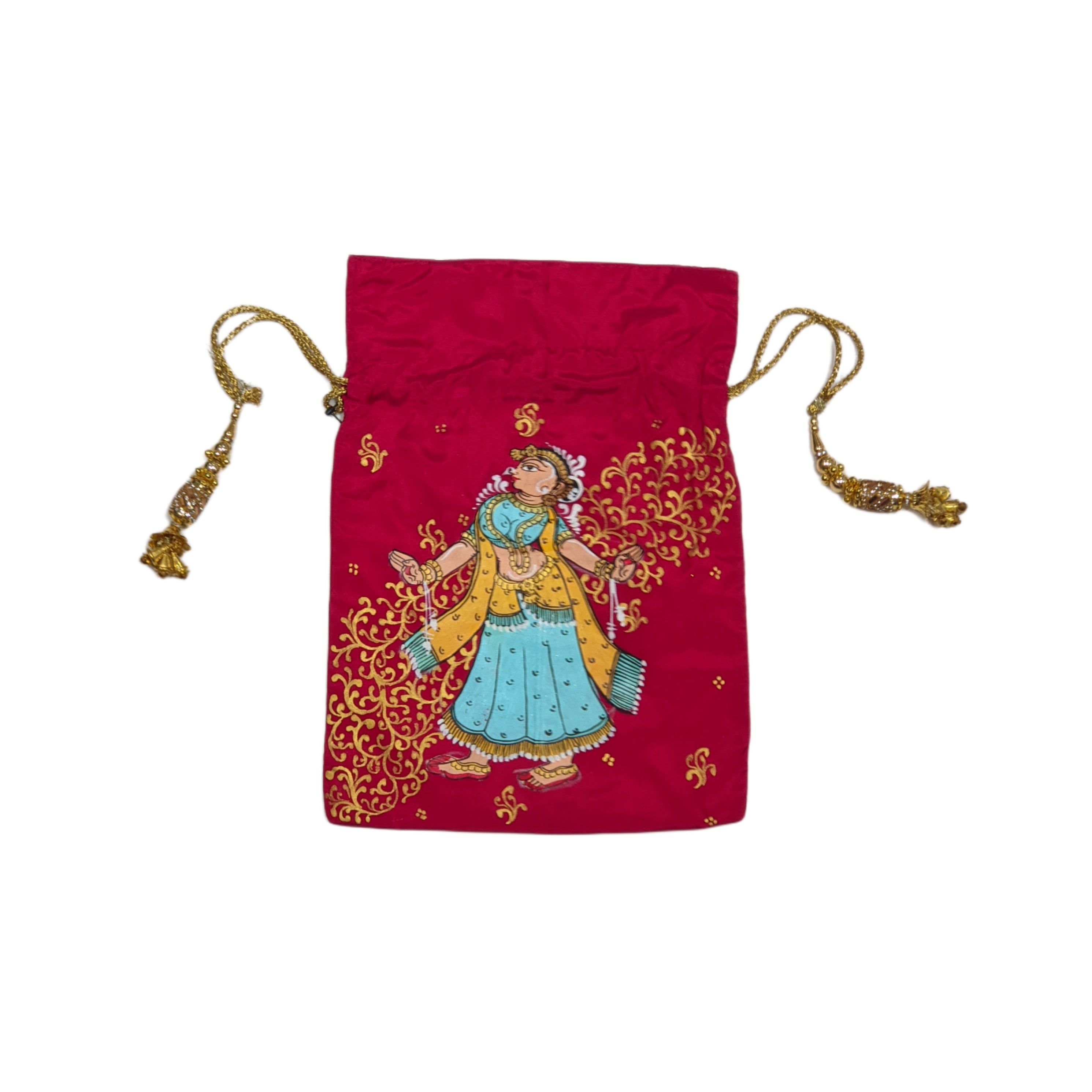 IndianVillèz Red Nartaki Pattachitra Potli Bag - view 2