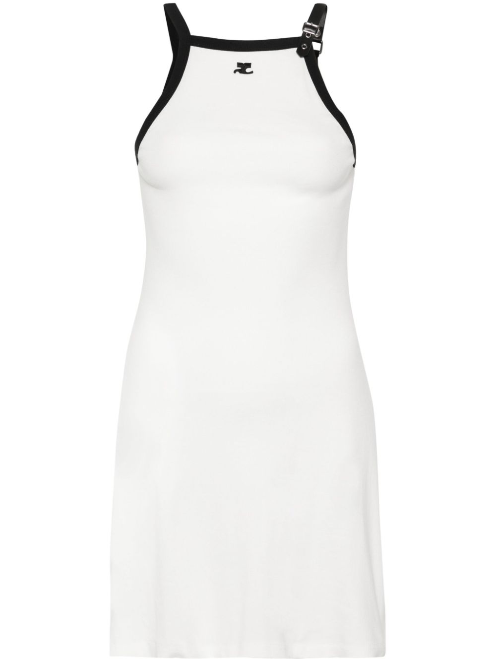 Courreges Pre Buckle contrast short dress – Cotton 100%