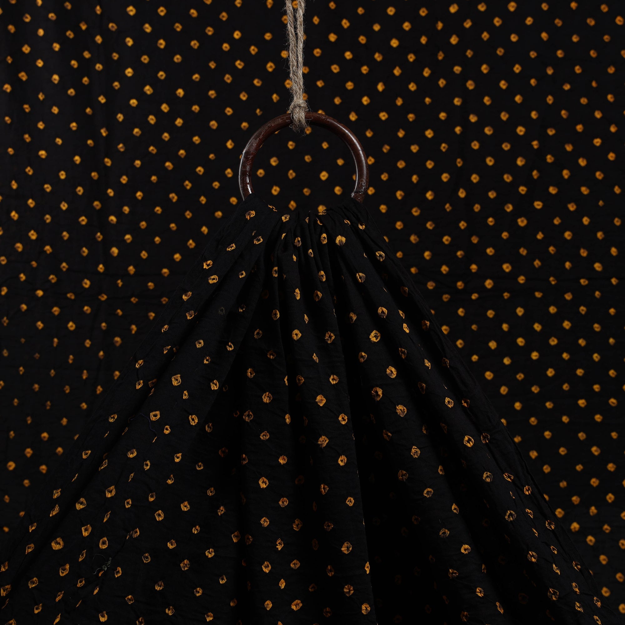 KACHCHH JI CHHAAP Black - Kutch Tie-Dye Cotton Bandhani Fabric 15